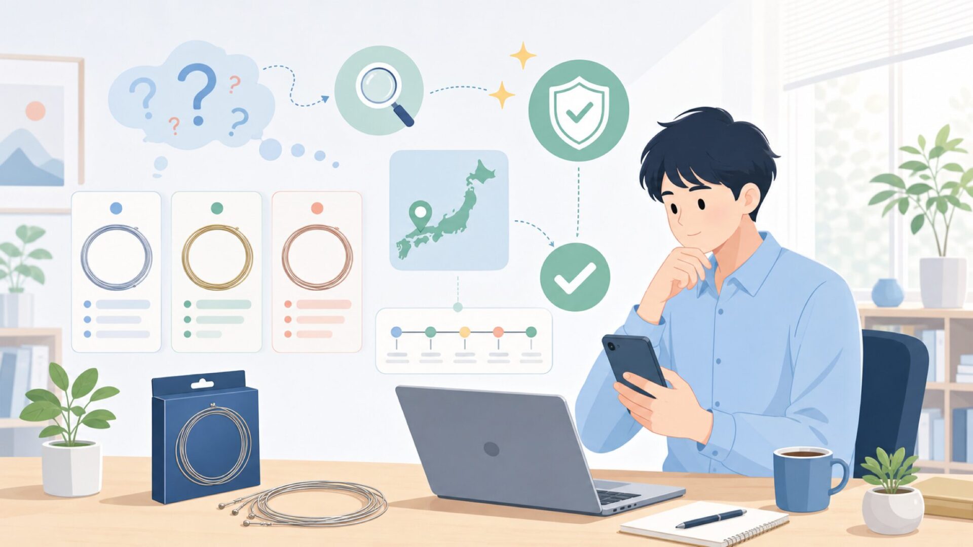 GHSギター弦はどこの国のメーカー?基本情報と歴史を表すイラスト