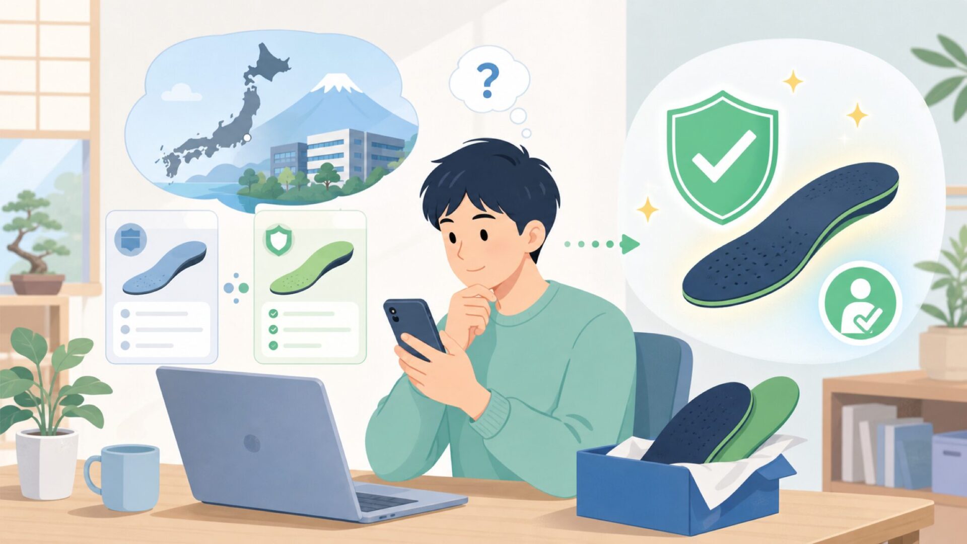 SUPERfeetはどこの国のブランド?信頼性の背景を確認を表すイラスト