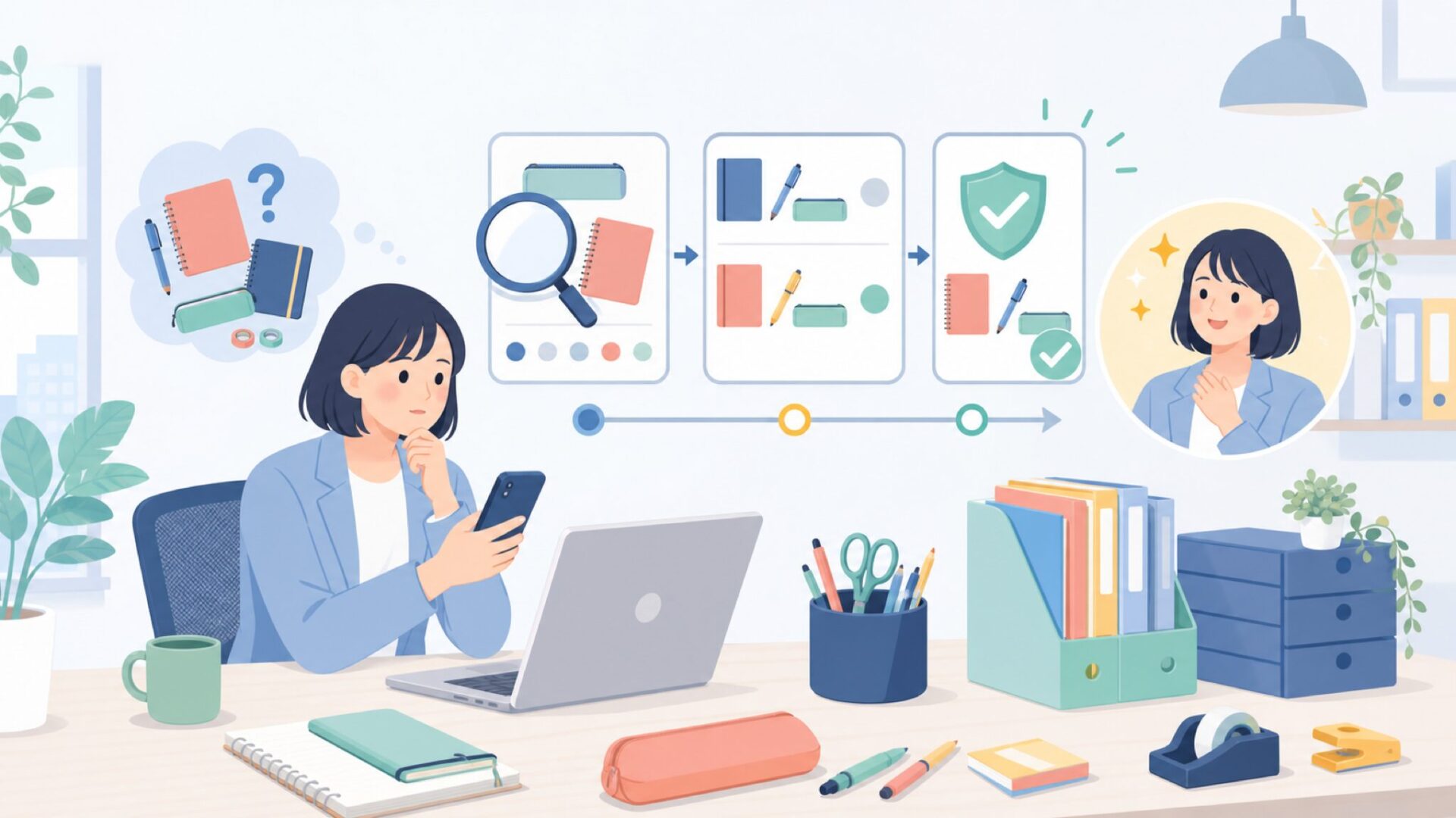 EXACOMPTAはどこの国の文房具ブランド?を表すイラスト