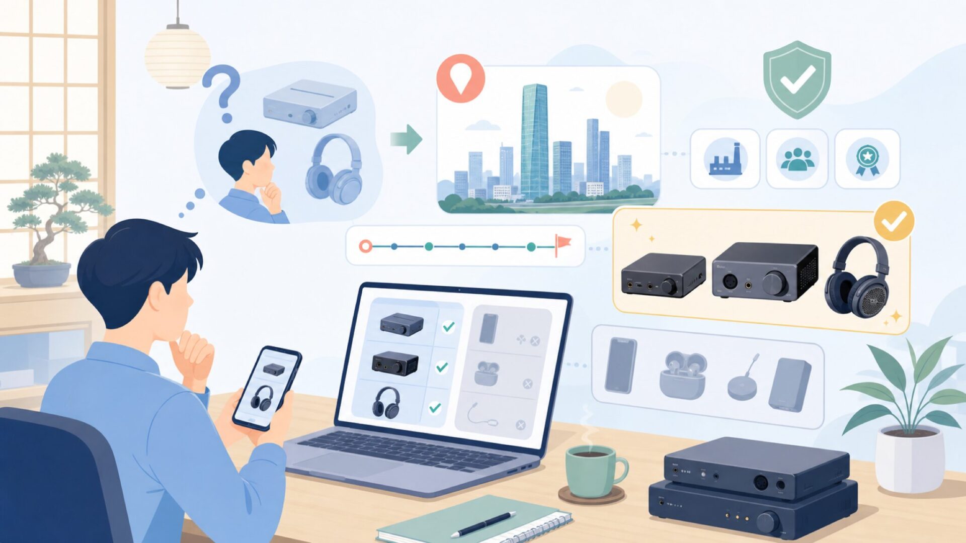 aune Audioはどこの国のメーカー？会社概要と沿革を表すイラスト