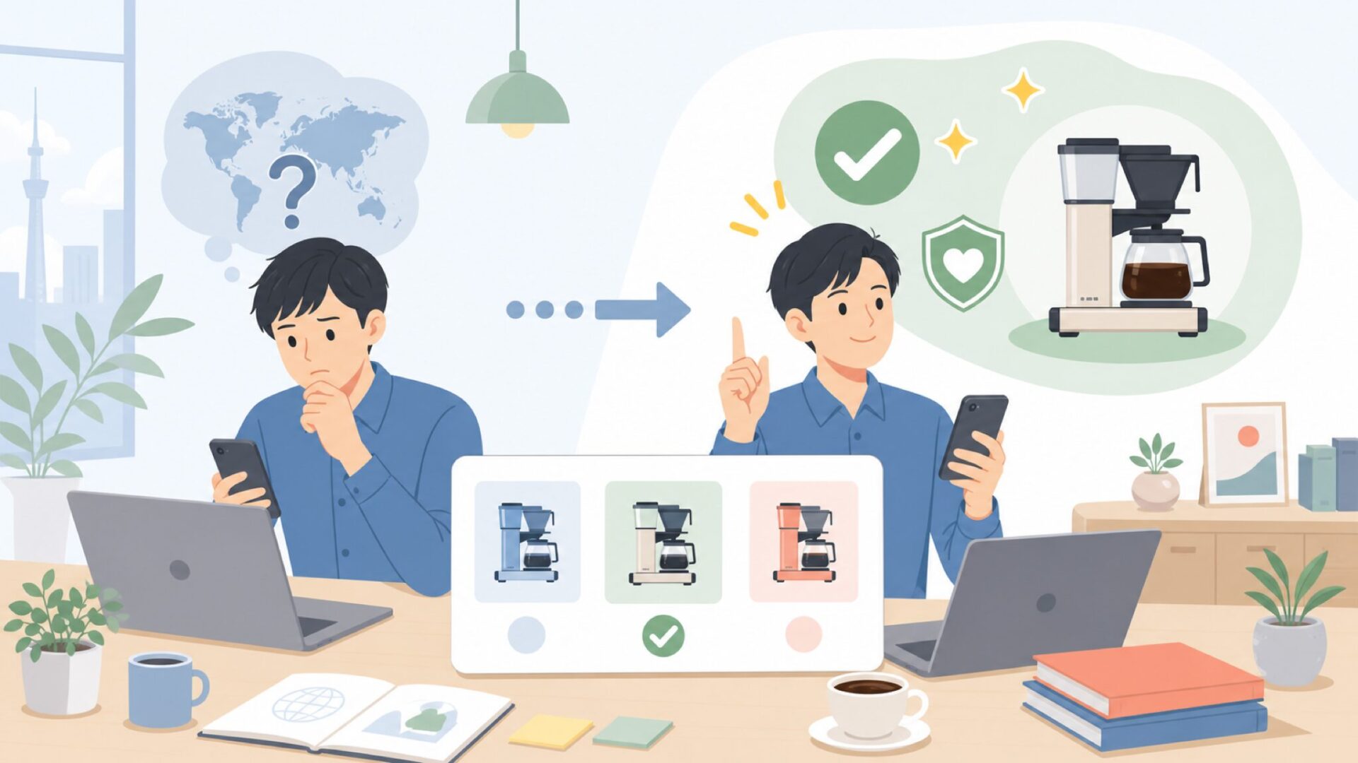 Moccamasterはどこの国のコーヒーメーカーなのかを表すイラスト