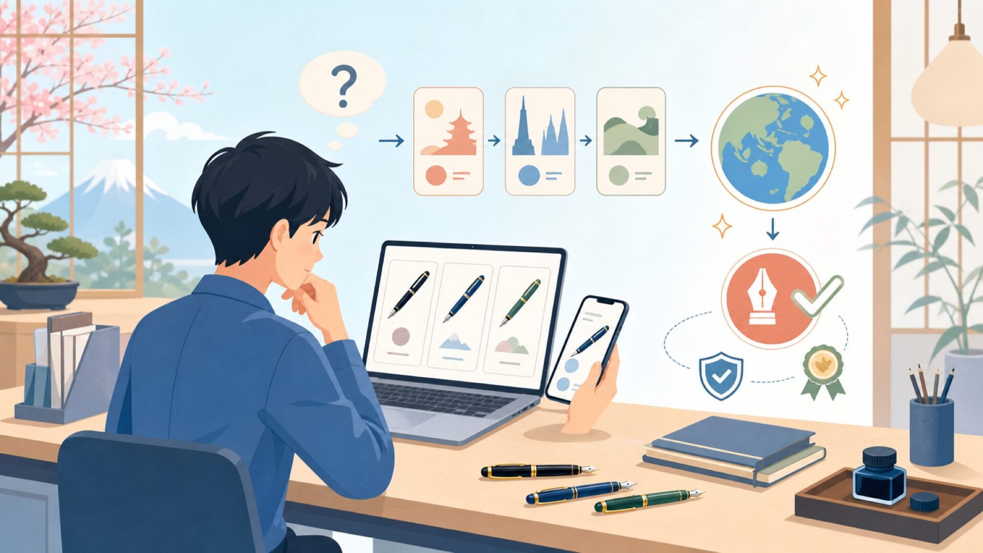 TWSBIはどこの国の万年筆ブランドなのかを表すイラスト