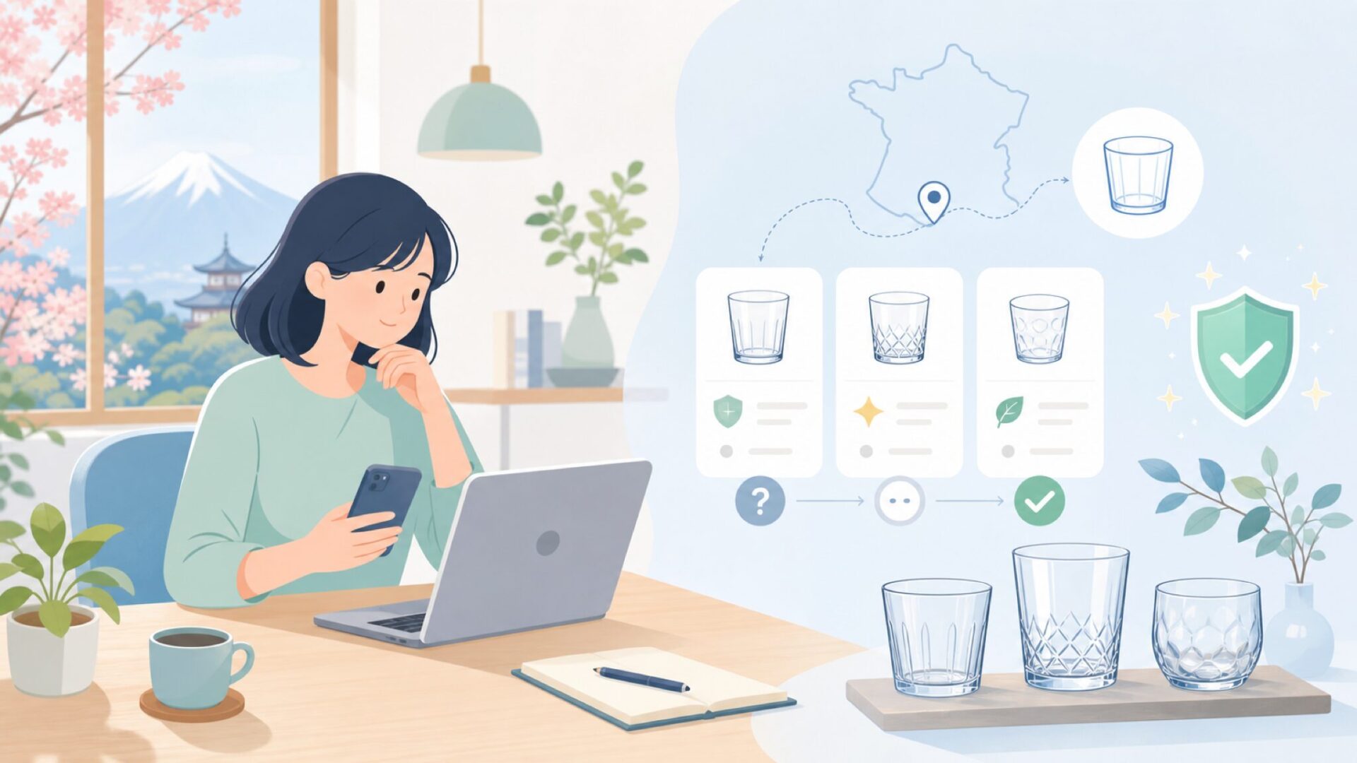 Duralexはどこの国のグラス?フランス生まれの理由を知るを表すイラスト