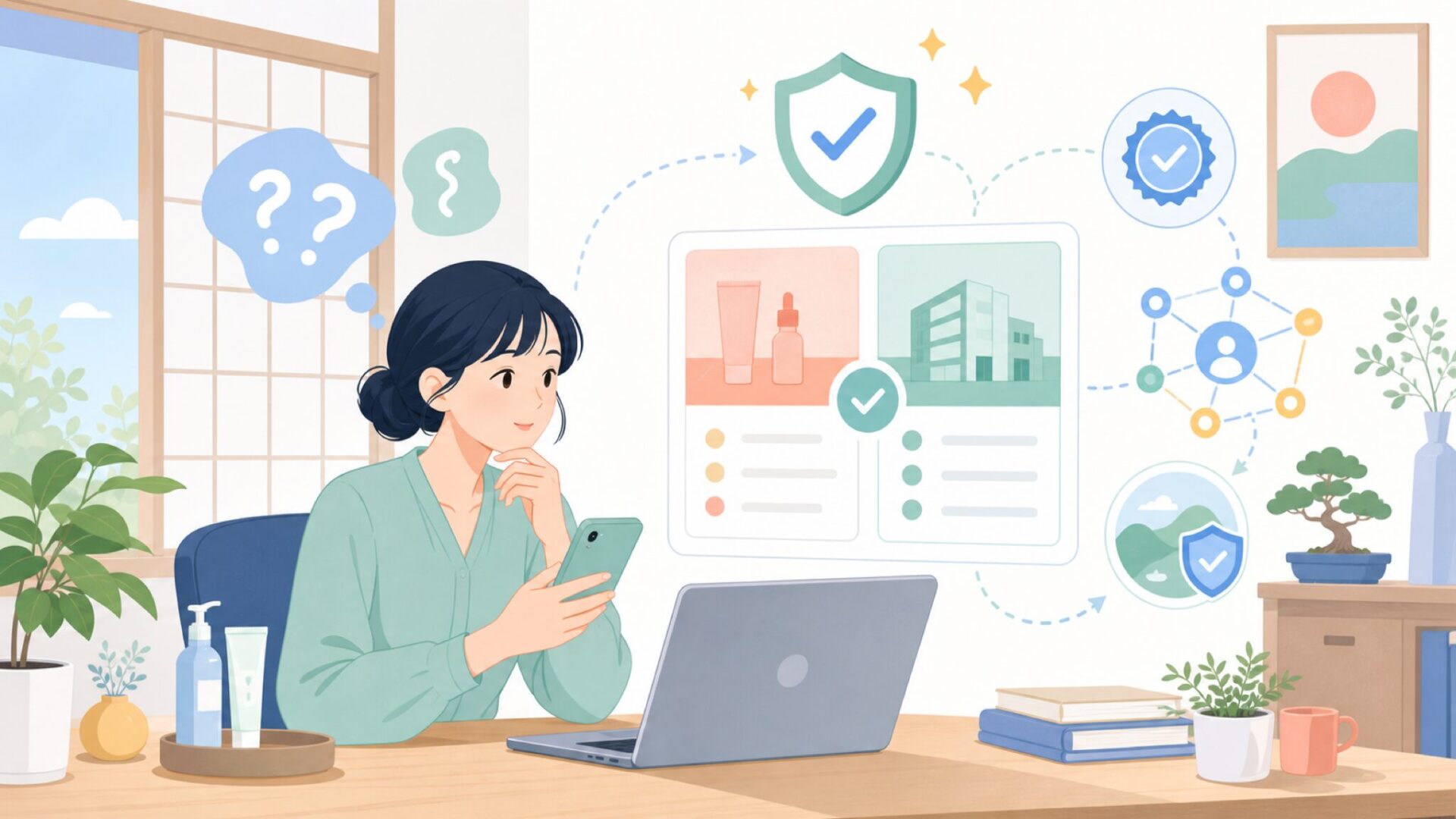 NeoStrataはどこの国発のスキンケアブランド？誕生の背景と運営元を表すイラスト