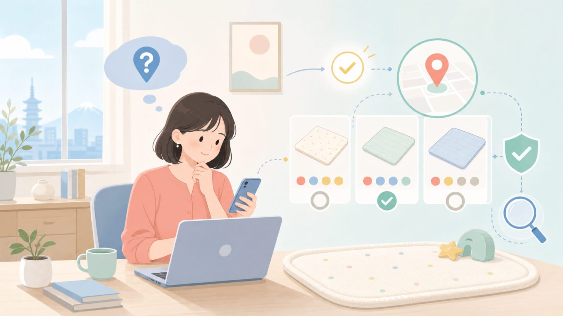 ezpzベビーマットはどこの国のブランド？韓国生まれの背景を表すイラスト