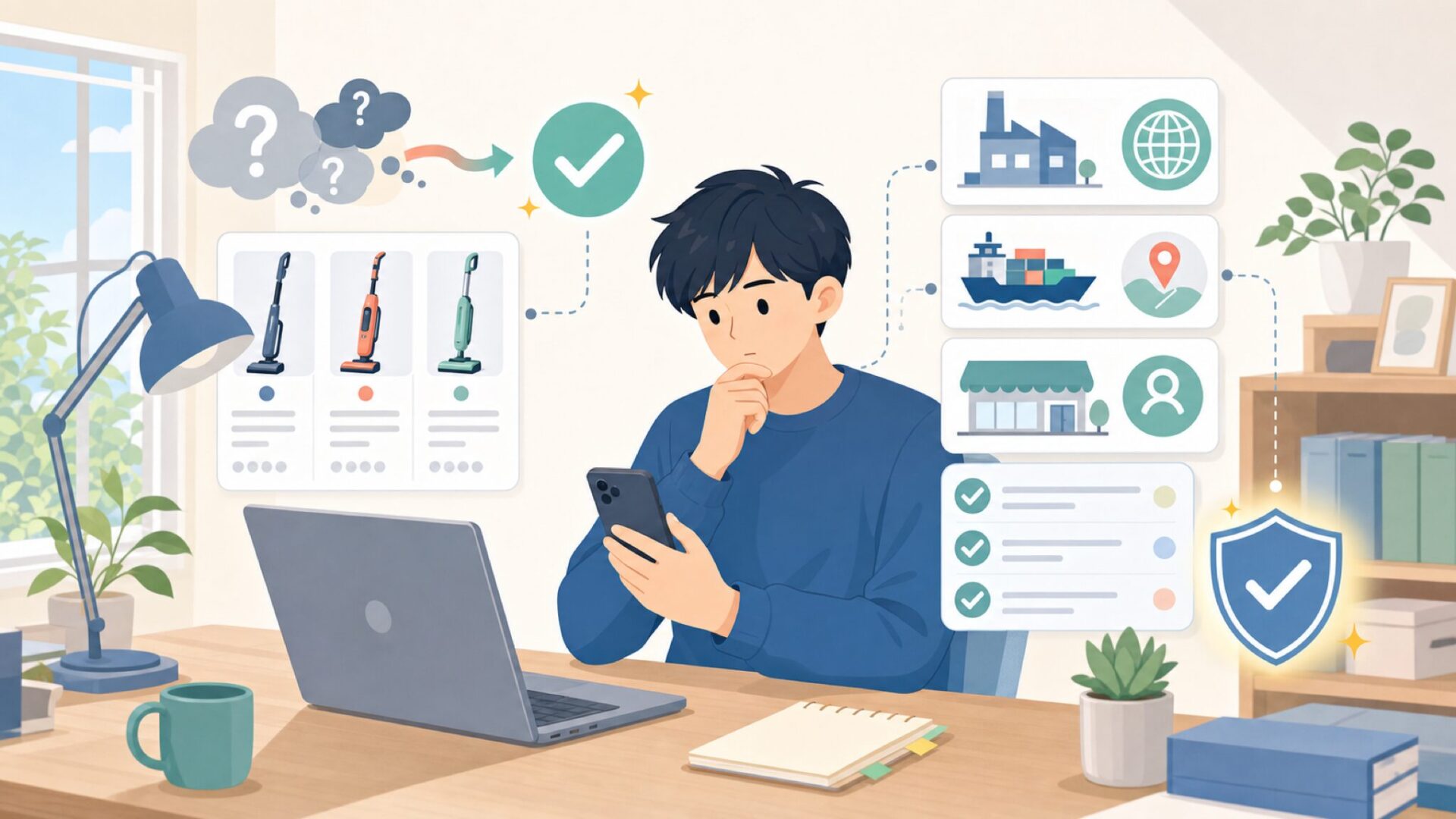 Laresar掃除機はどこの国のブランド？運営の実態を確認するを表すイラスト