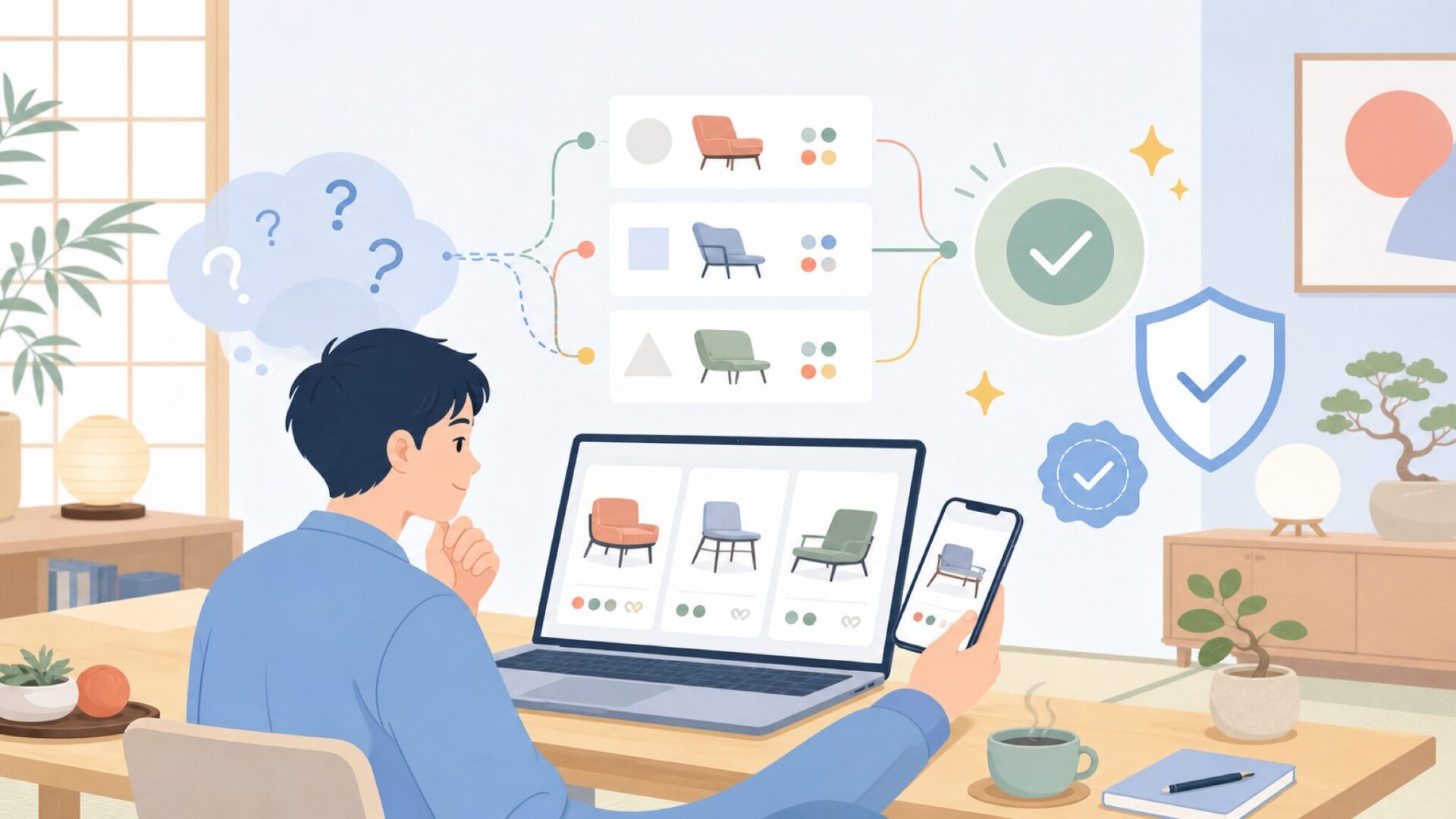 Uten.Siloはスイス生まれ——Vitraというブランドを知ることが第一歩を表すイラスト