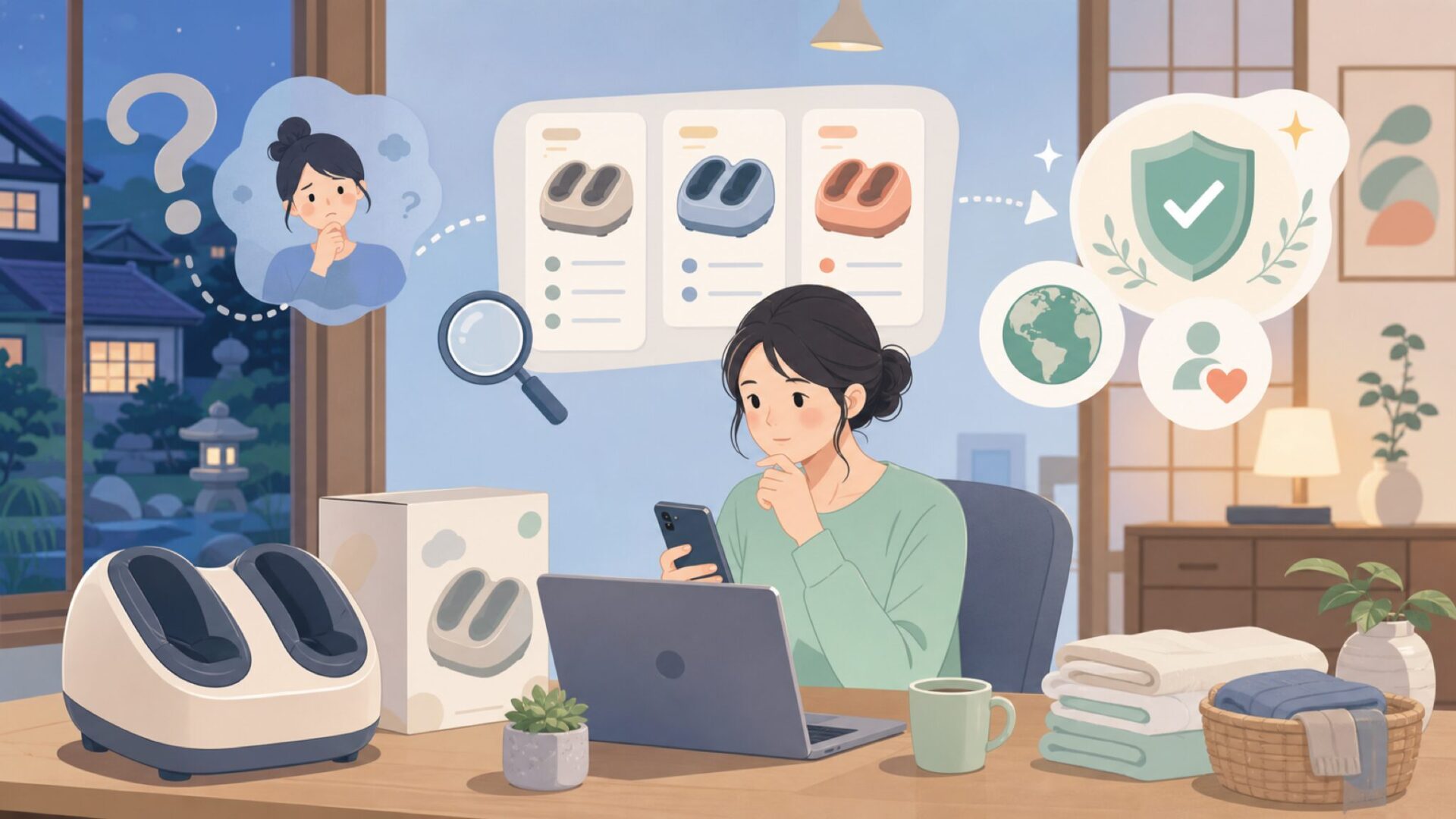 Mikoフットマッサージャーとは?「どこの国」が気になる理由を表すイラスト