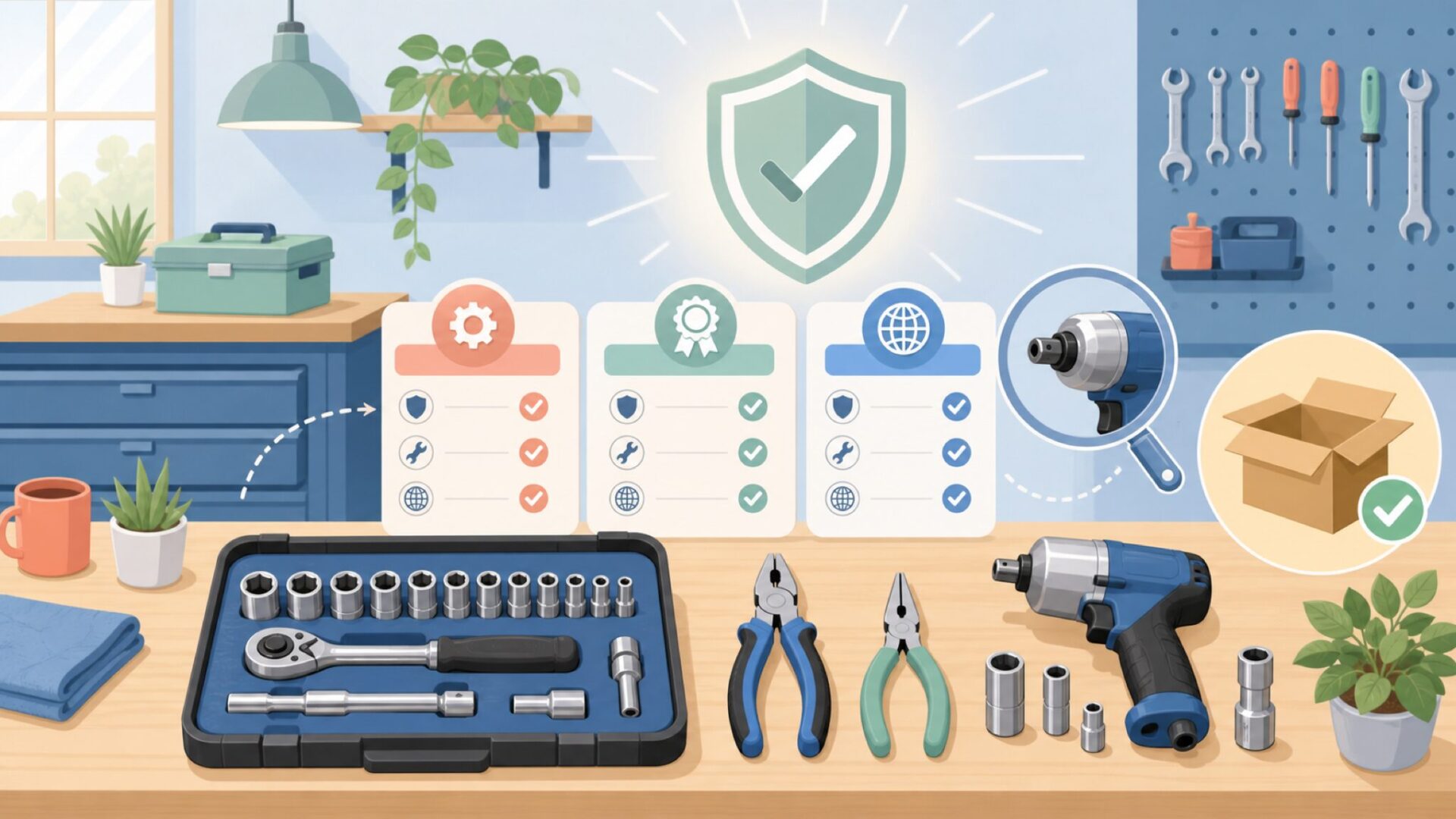 Hi-Spec工具セットはどこの国のブランド?信頼性の入り口を確認を表すイラスト
