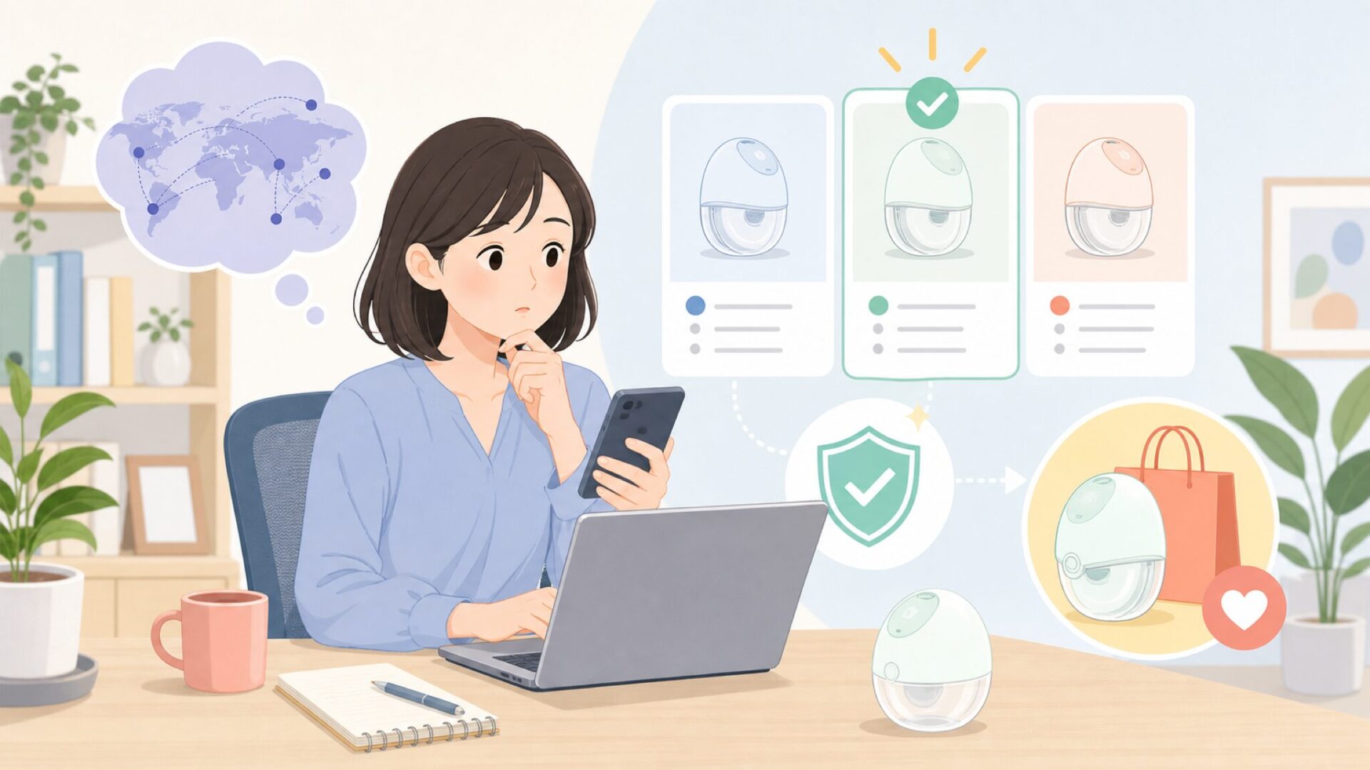 Elvie搾乳器はどこの国のブランドなのかを表すイラスト