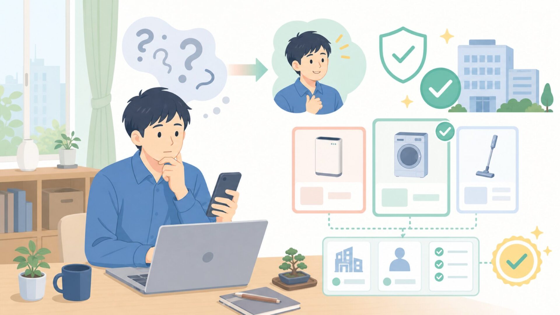 ROOMMATEというブランドの国籍——運営会社は日本の企業を表すイラスト
