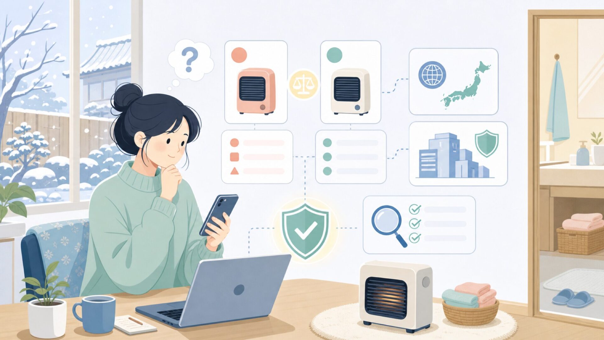 APIXヒーターが気になったら最初に確認したい「どこの国のブランド」問題を表すイラスト