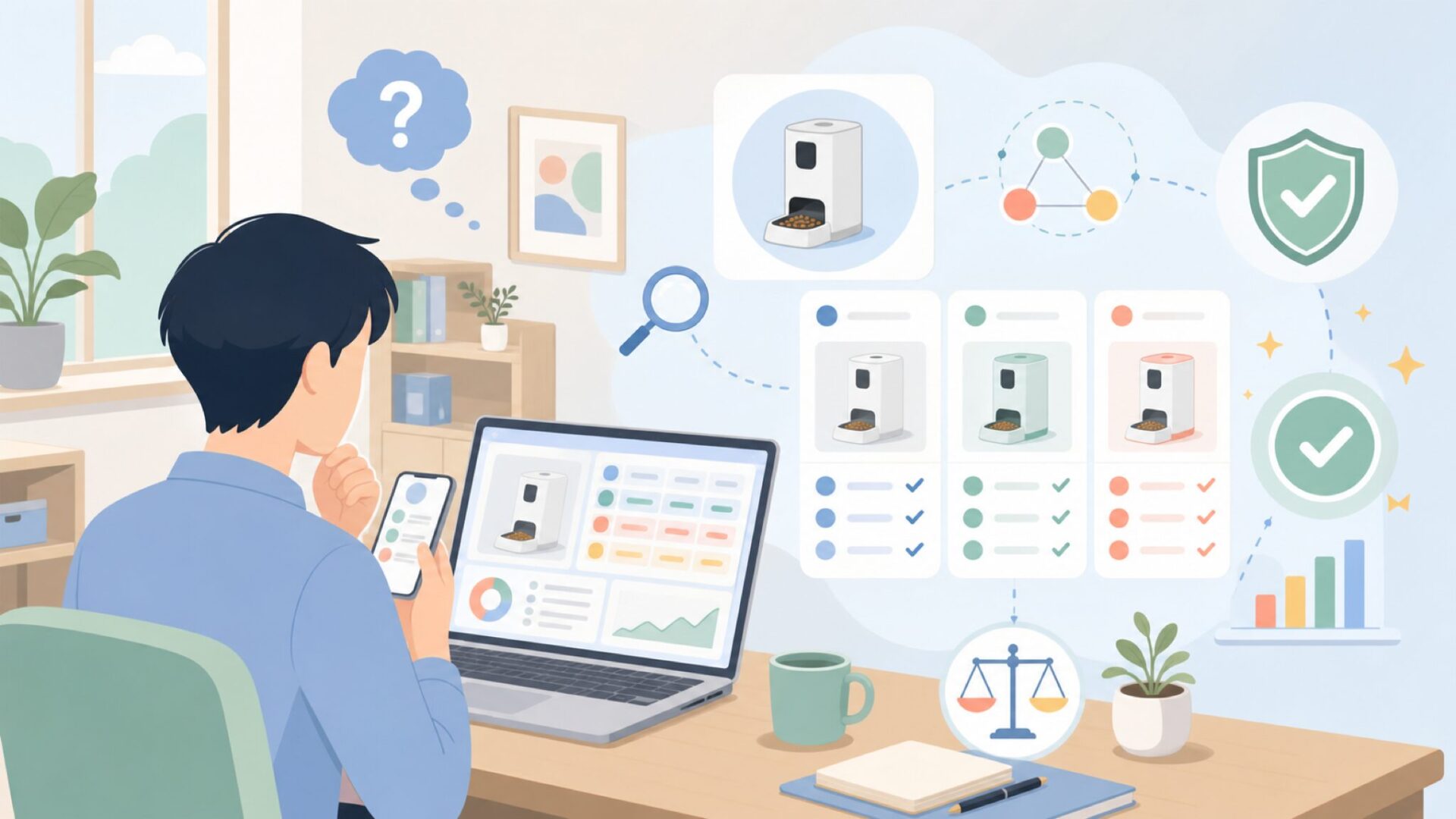 PETABOCTの自動給餌器はどこの国のブランド？を表すイラスト