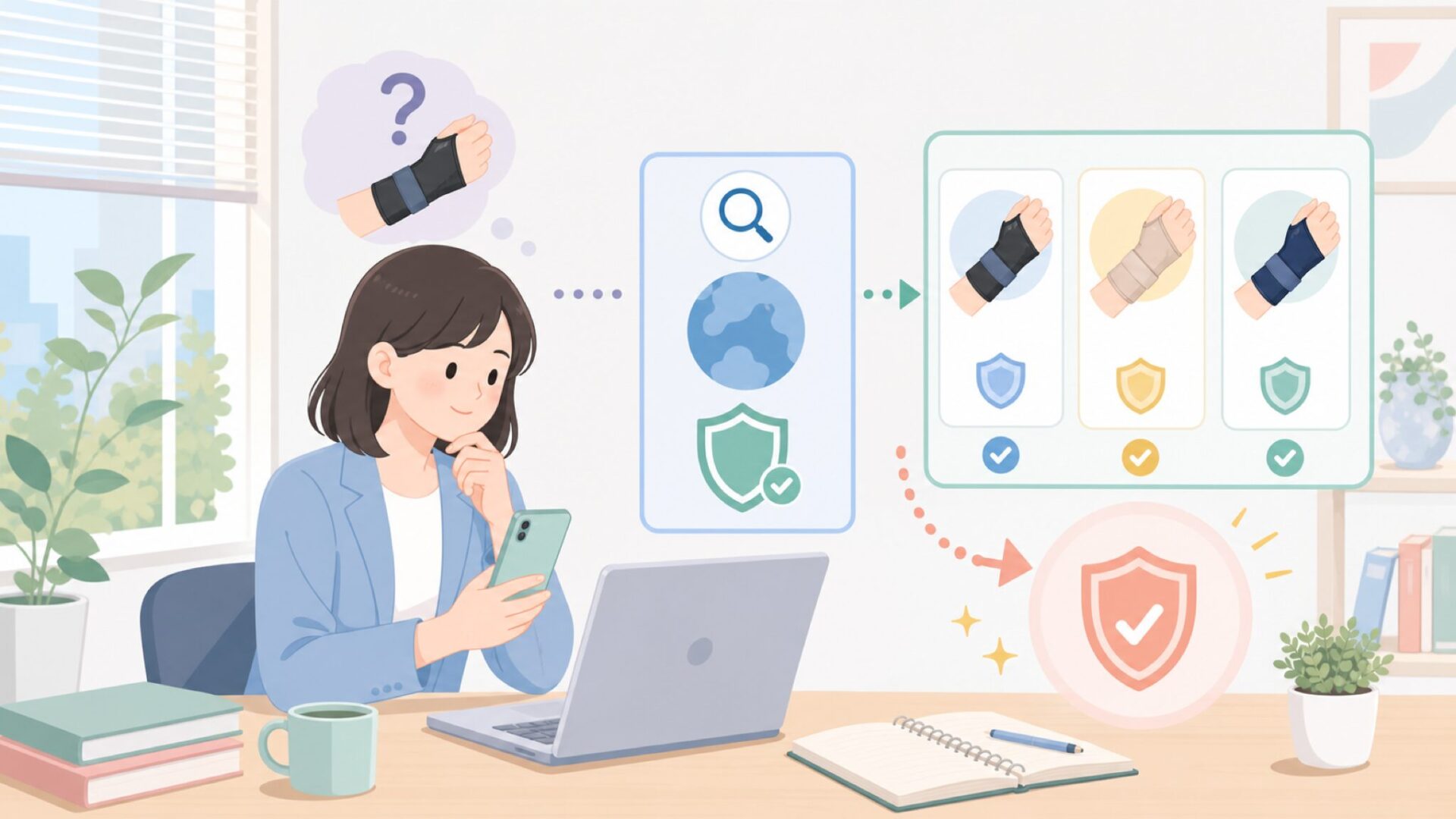 リラサポ手首サポーターはどこの国のブランドなのかを表すイラスト