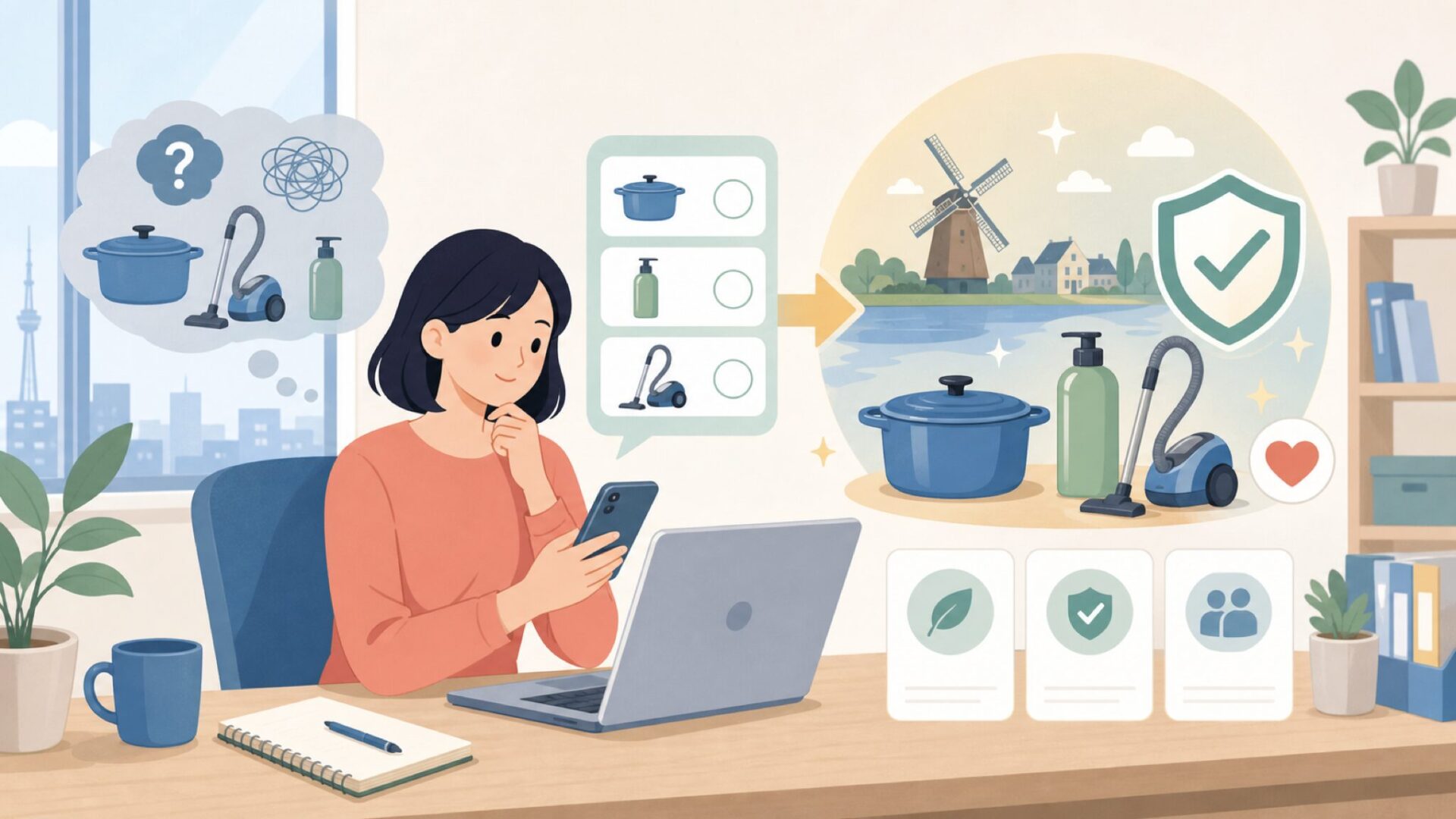 Curverはどこの国?オランダ生まれの欧州老舗ブランドを表すイラスト