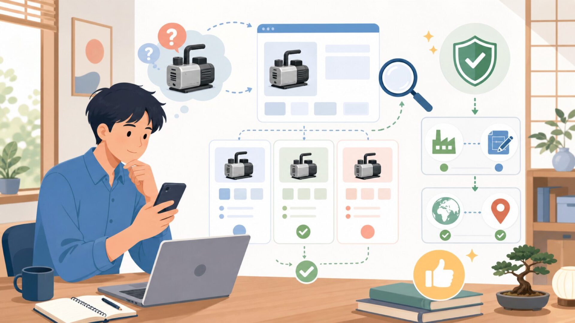 Packlyxの真空ポンプ、そもそもどこの国のブランド?を表すイラスト