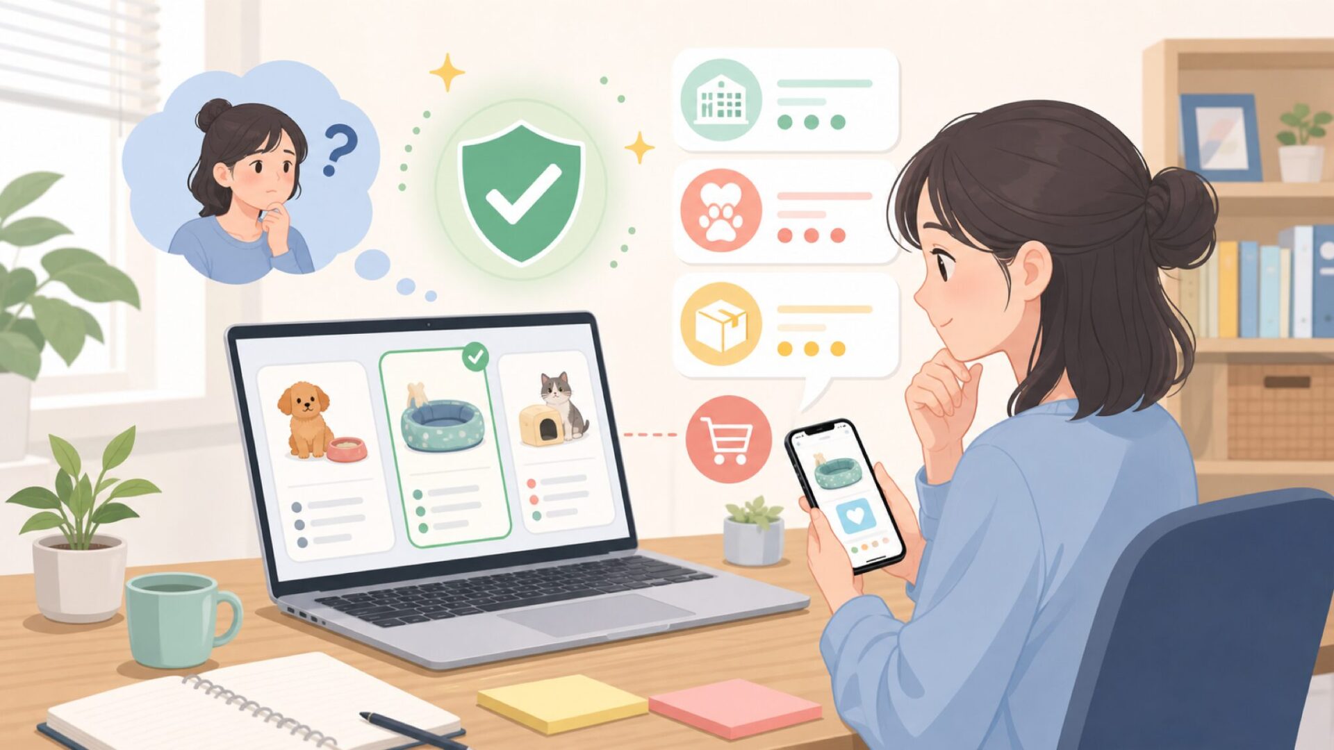 PETCUTEはどこの国のブランド？運営元と信頼性の基本情報を表すイラスト