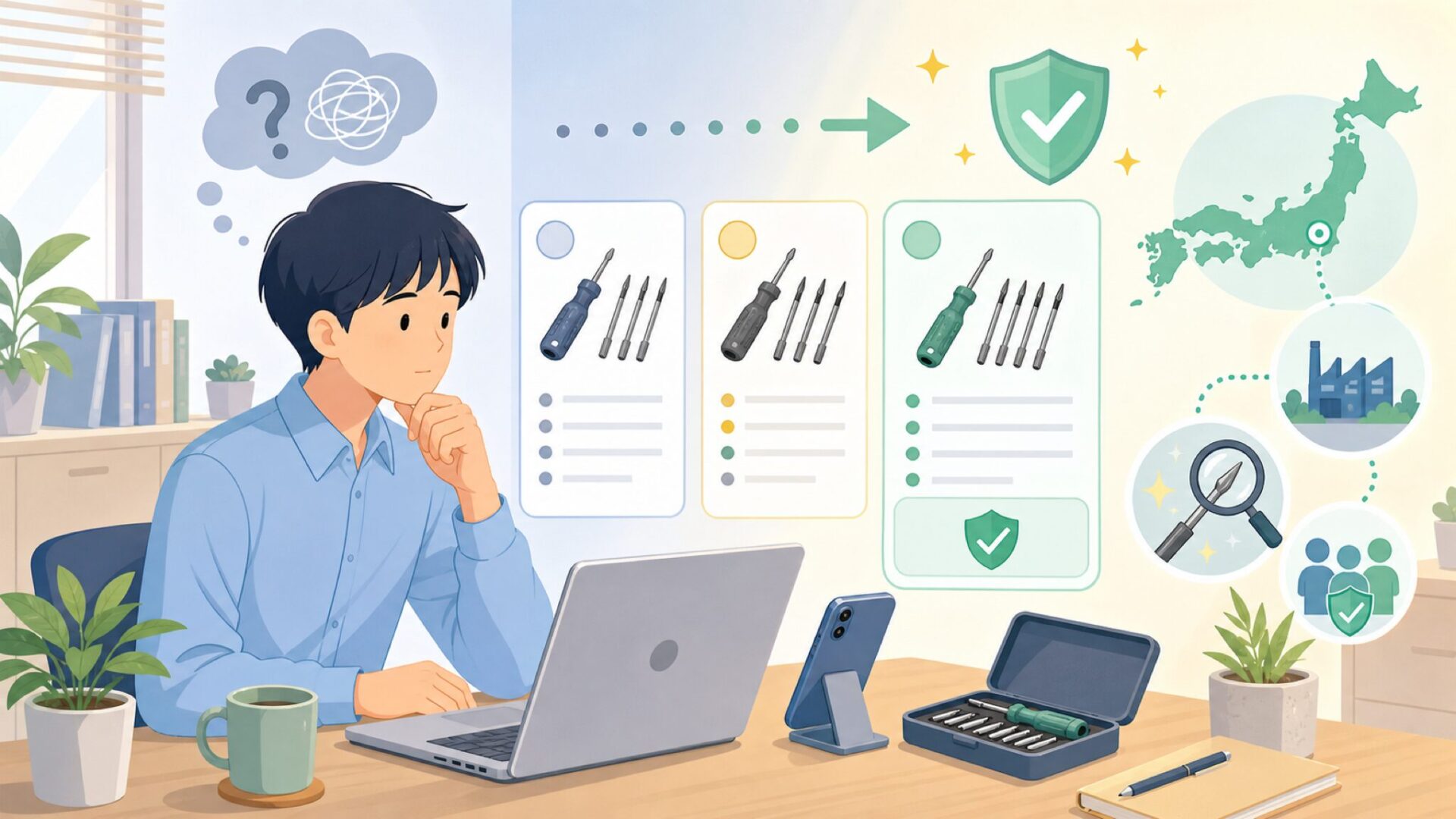 Arula精密ドライバーはどこの国のブランドなのかを表すイラスト