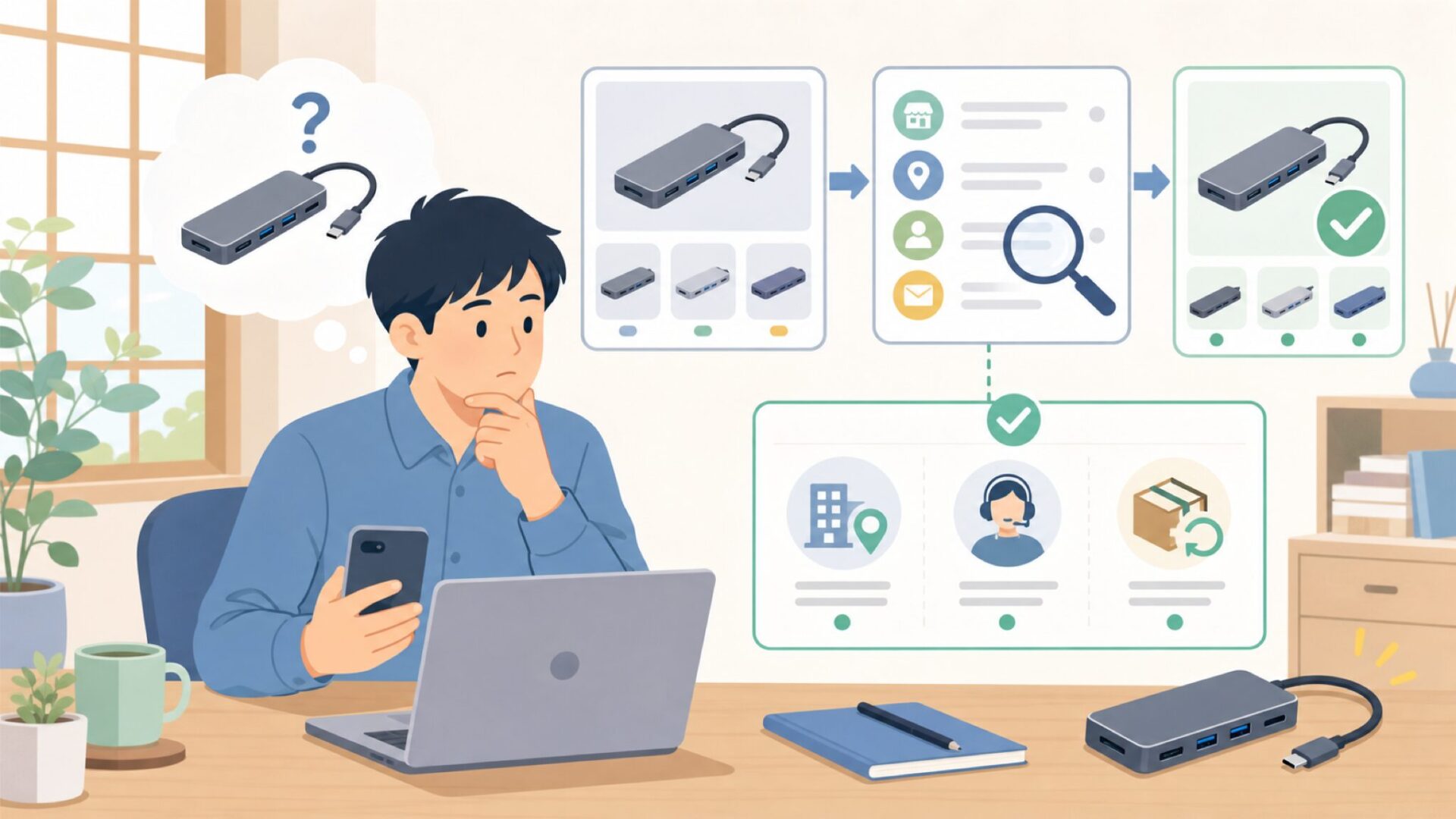 NEWQというブランドを見て「どこの国?」と思ったら最初に確認すべきことを表すイラスト