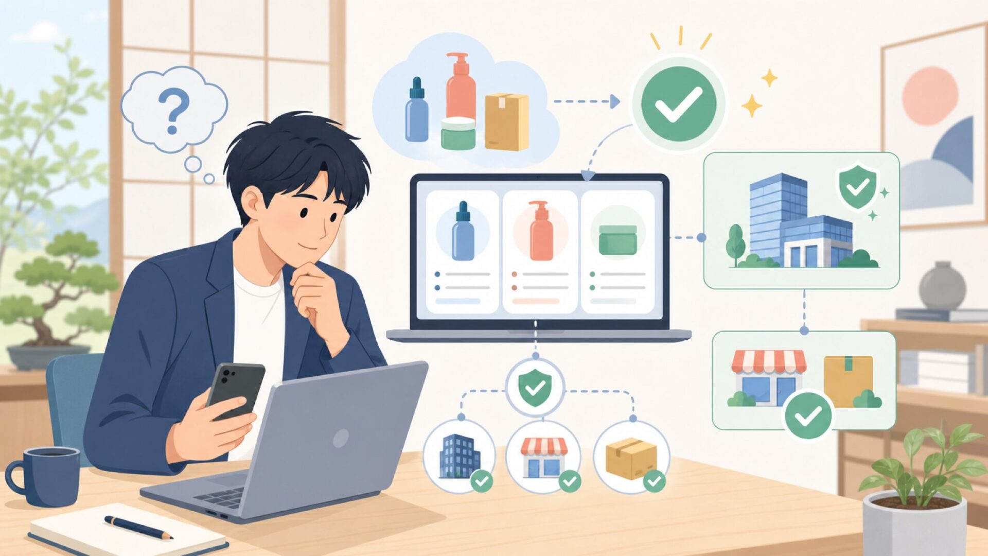 Beauturalはどこの国のブランドなのか?運営会社と販売元の実態を表すイラスト