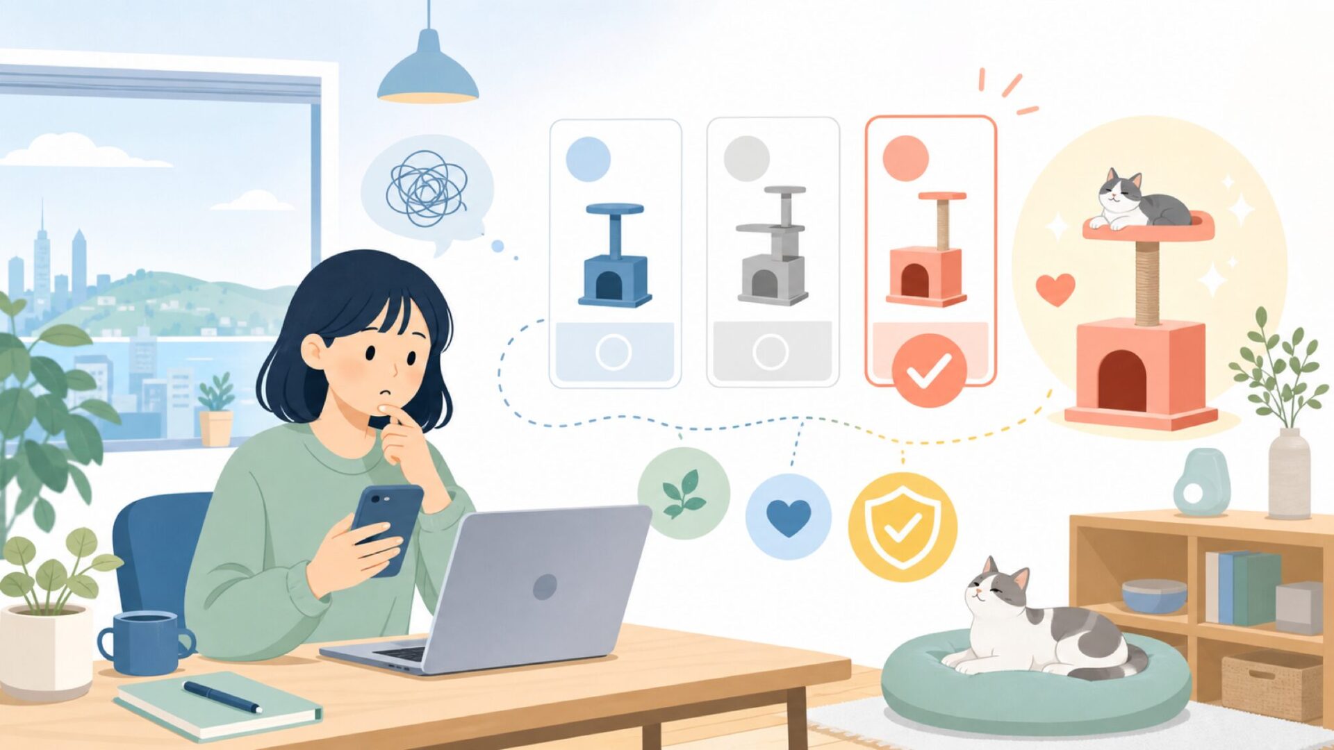 Tuft + Pawはどこの国で生まれたブランドなのかを表すイラスト