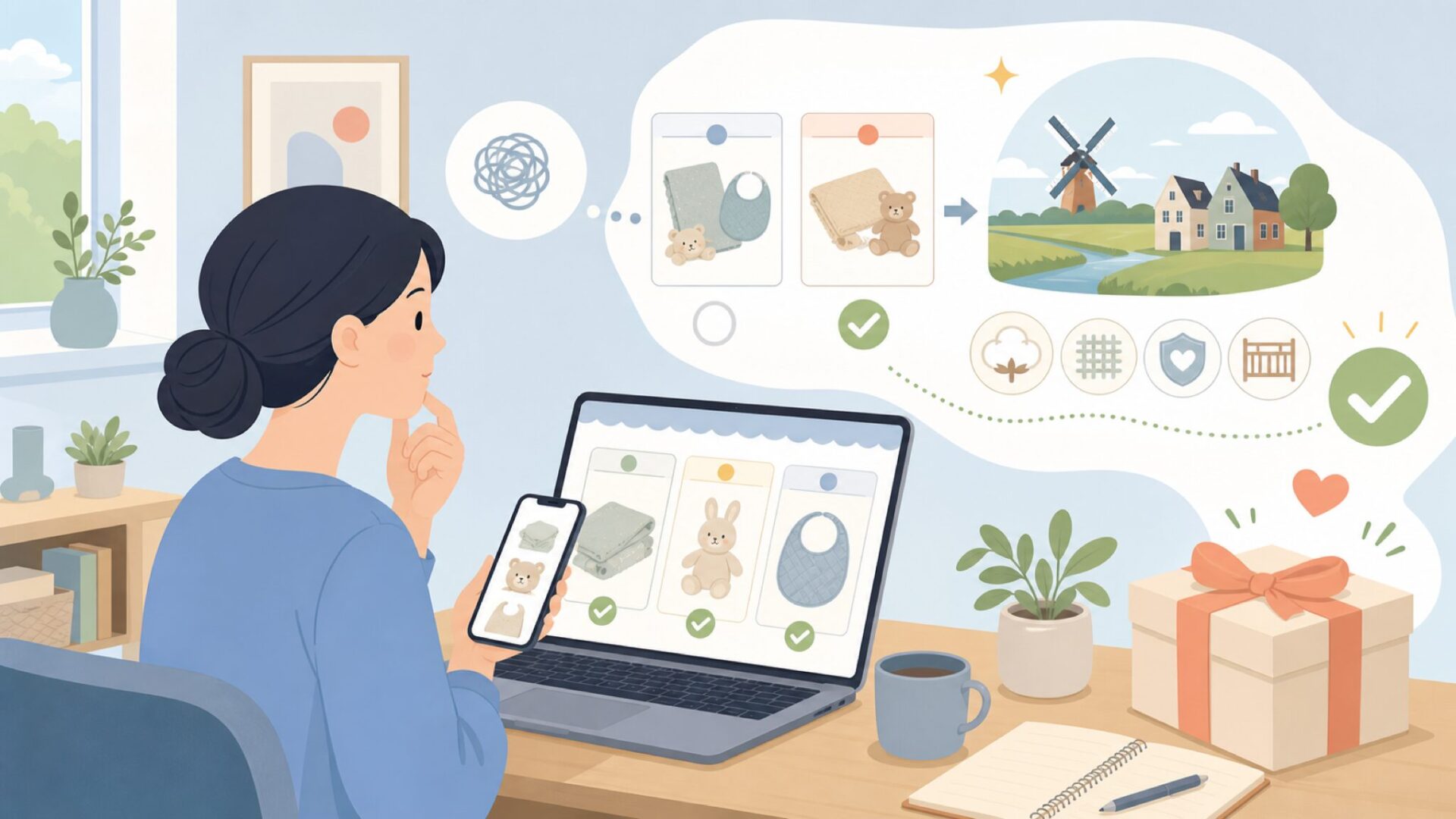 Jolleinはどこの国のベビー用品ブランド?を表すイラスト