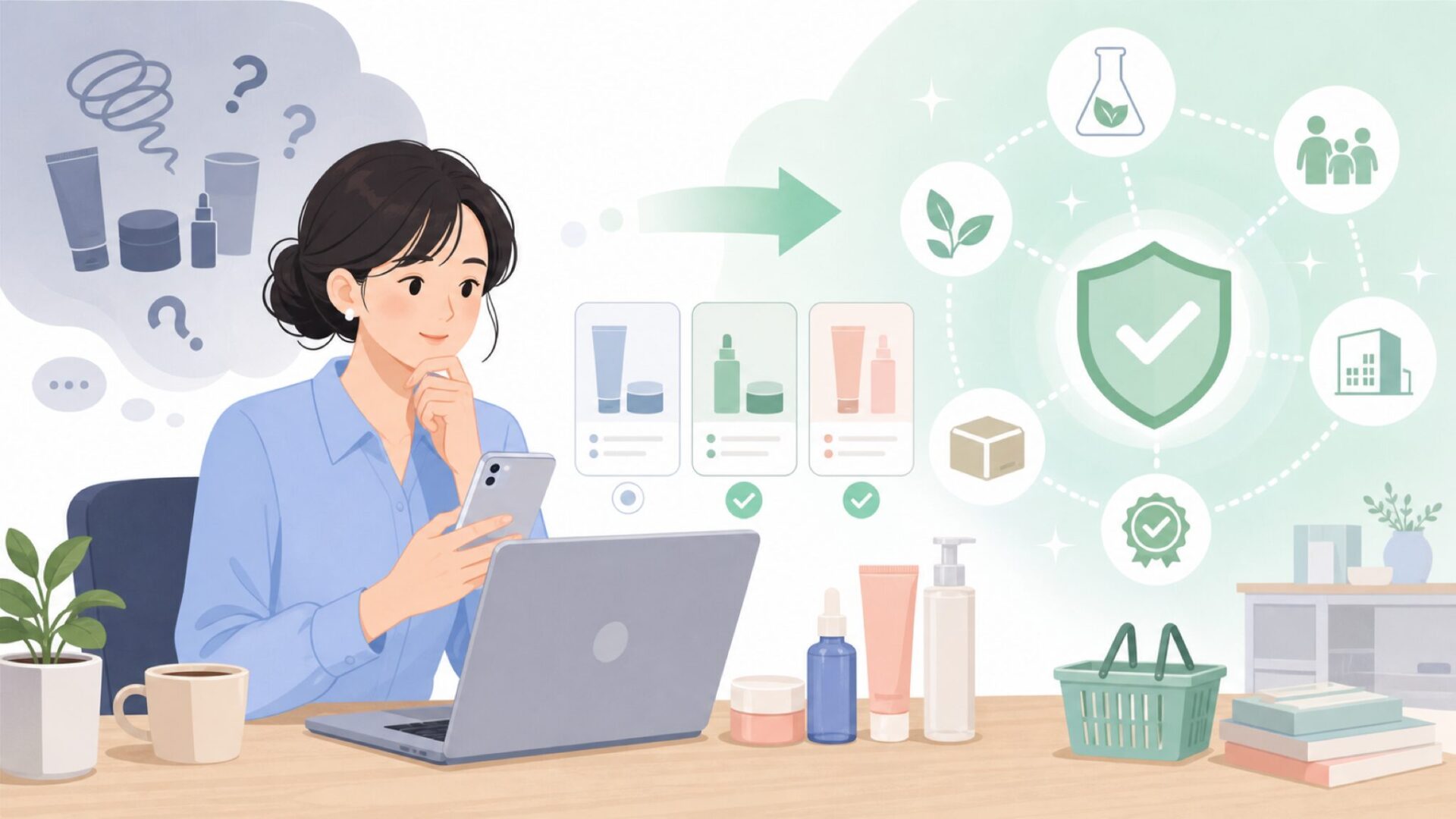 TIRTIRは韓国発のコスメブランド?出自とブランドの成り立ちを表すイラスト