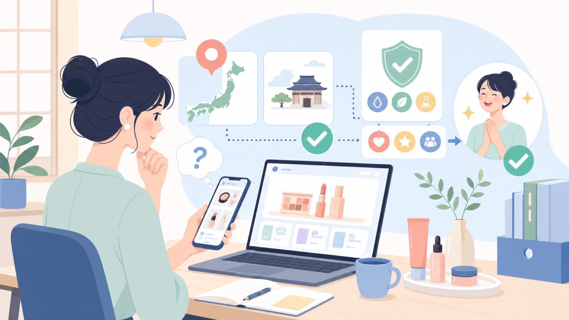 WAKEMAKEはどこの国のブランド?基礎知識と信頼性を表すイラスト