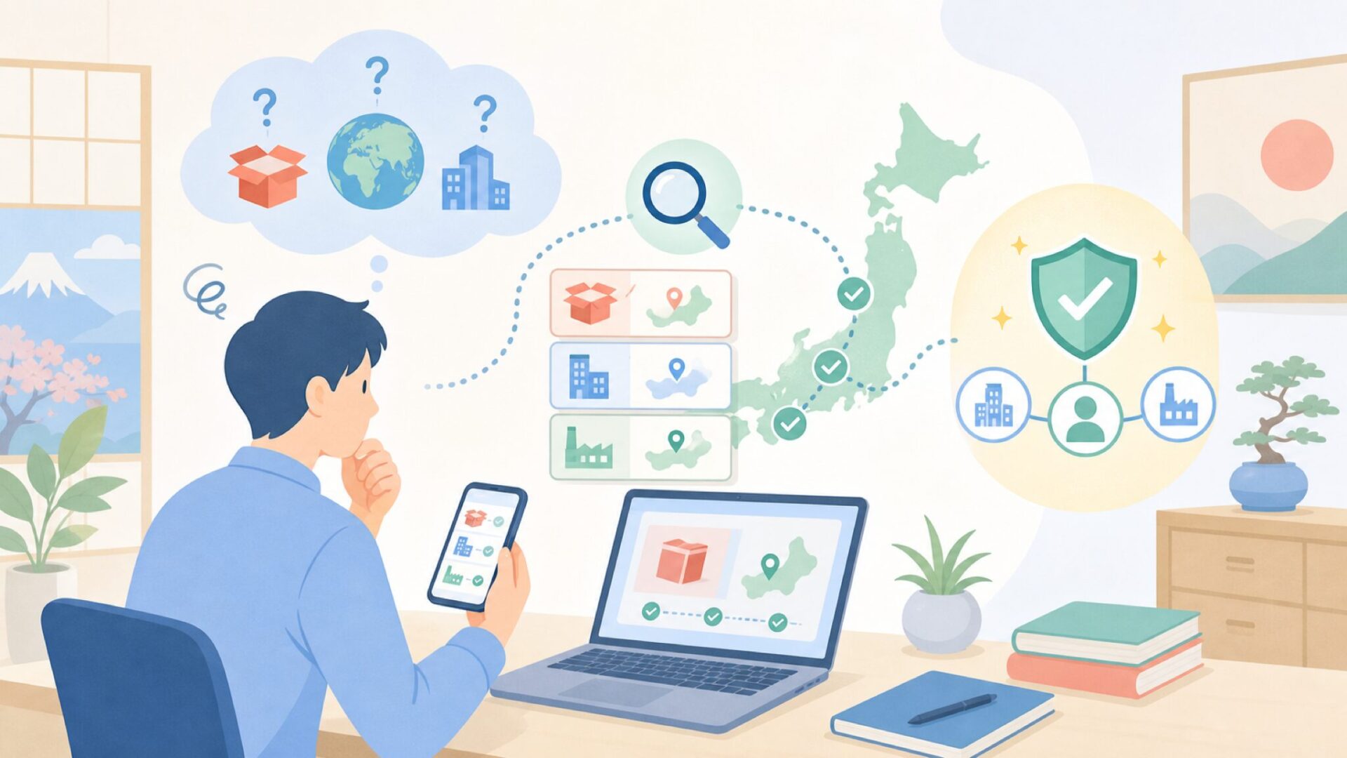 Pestloはどこの国のブランド?運営会社と拠点を確認を表すイラスト
