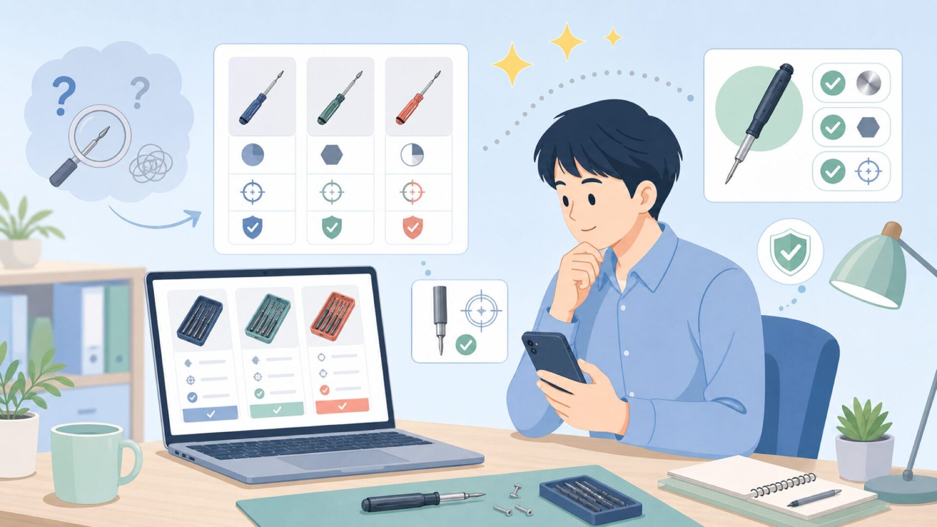 精密ドライバーとしての基本スペックと精度を表すイラスト