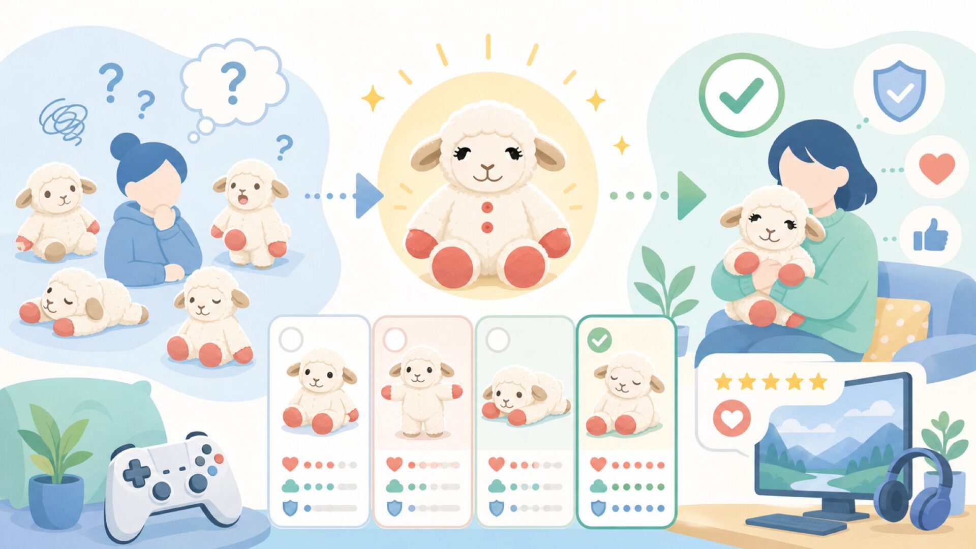 代表キャラクター「Lamb Chop®」の魅力と選び方を表すイラスト