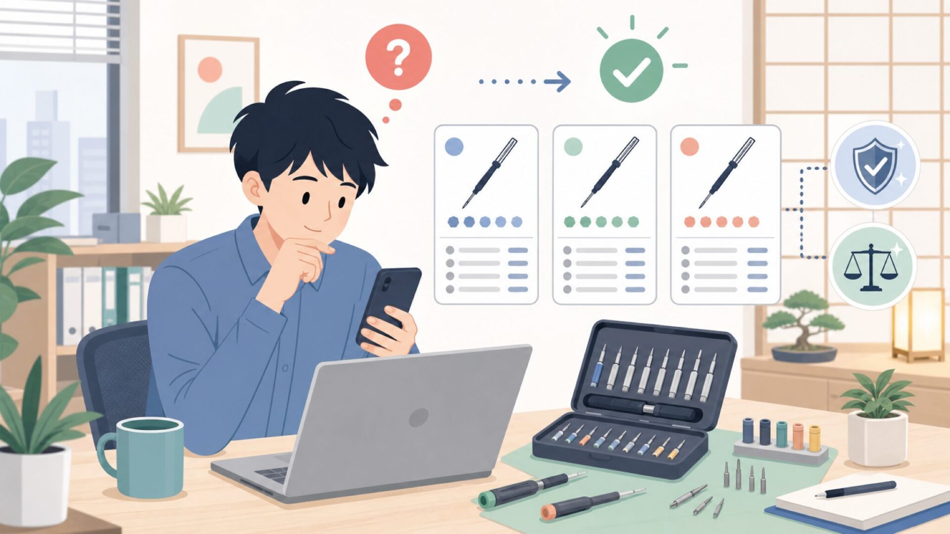 VMAN精密ドライバーセットのスペックを徹底解説を表すイラスト