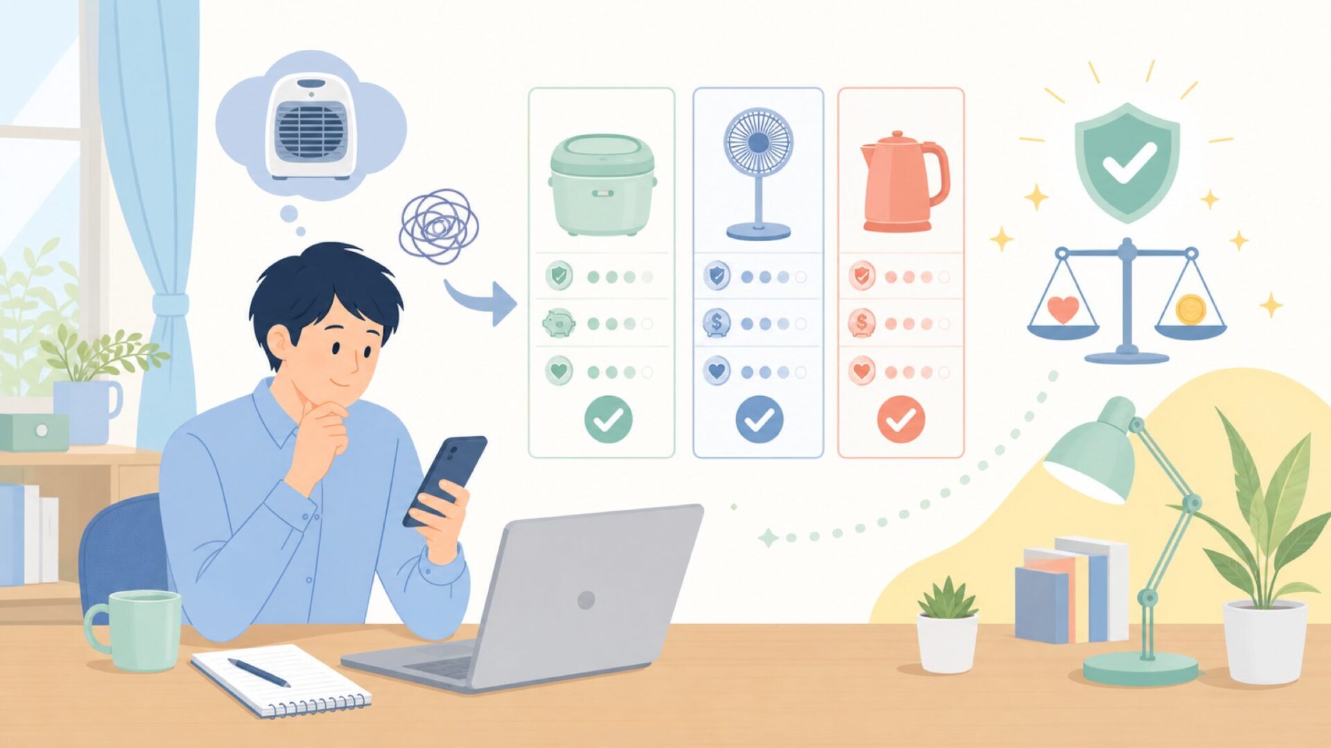 低価格ブランドとの付き合い方で知っておきたいことを表すイラスト