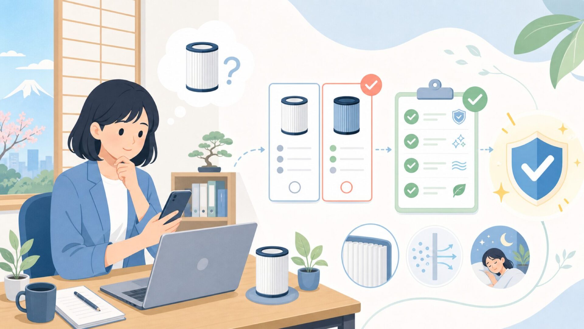 Nispiraのフィルターは安全に使って大丈夫かを表すイラスト