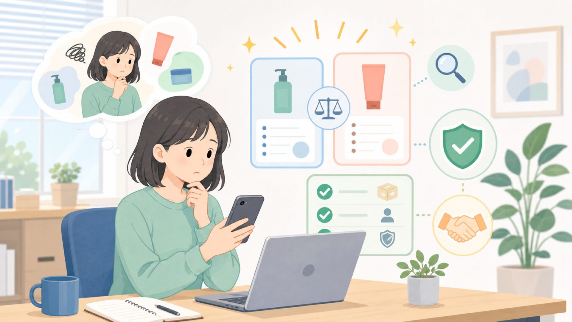 聞き慣れないブランドへの不安はどこから来る？心理的ハードルを分解するを表すイラスト