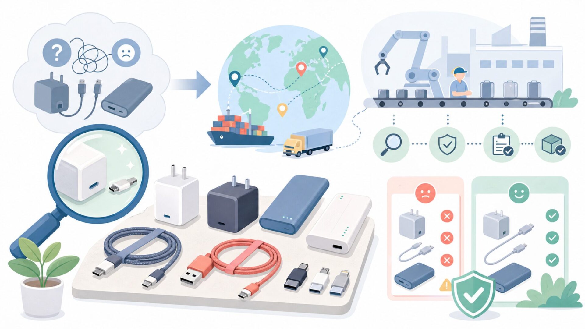 REIIEIOのようなブランドが海外生産である可能性が高い理由を表すイラスト