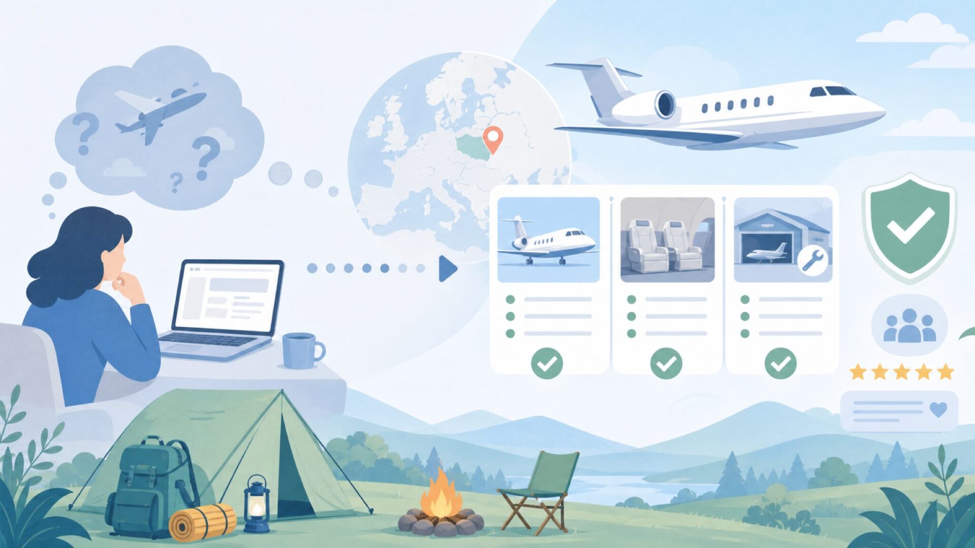 航空チャーターの「Luxjet」はポーランド拠点とみられるを表すイラスト