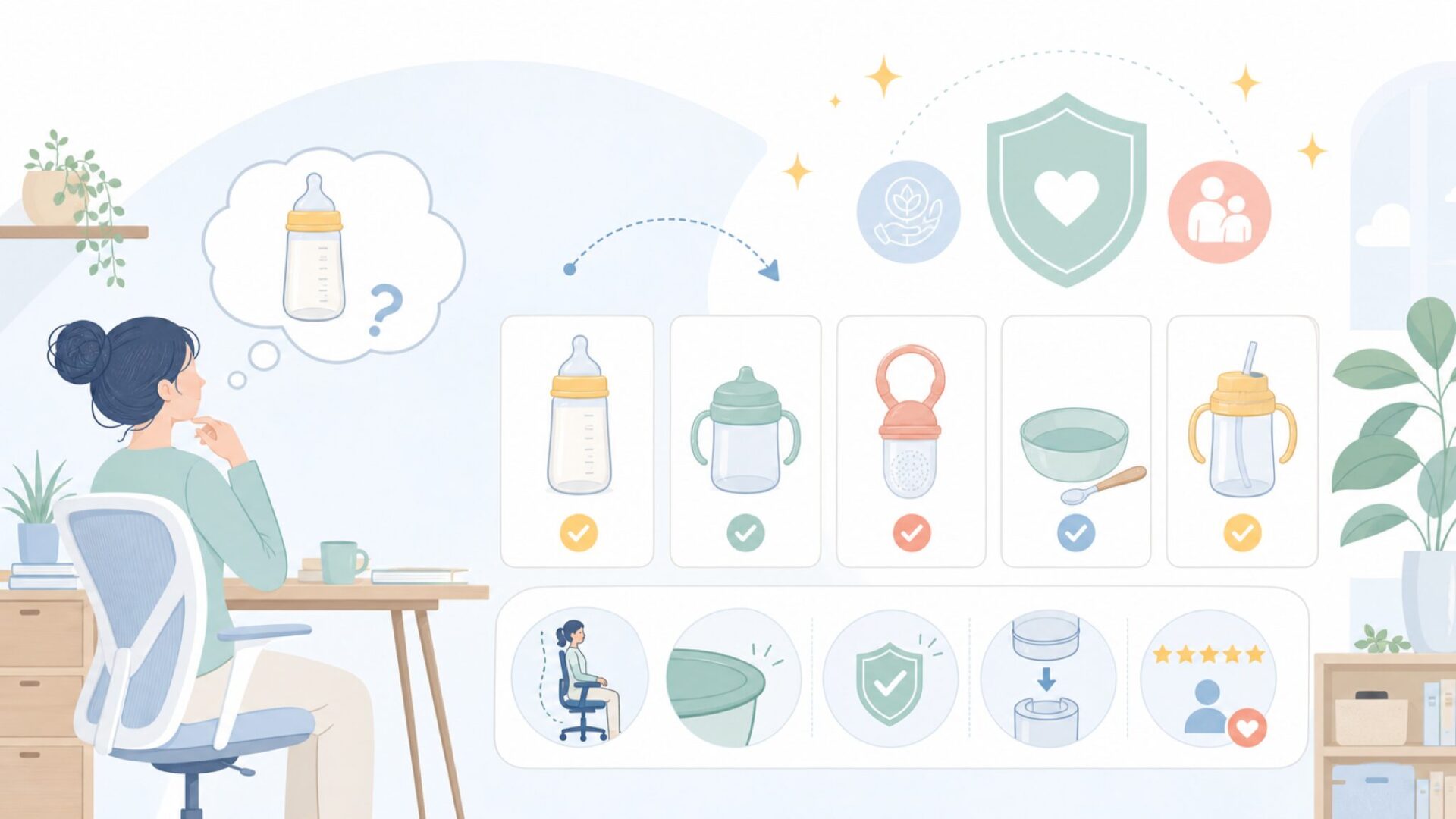 代表的な商品ラインナップを見てみようを表すイラスト