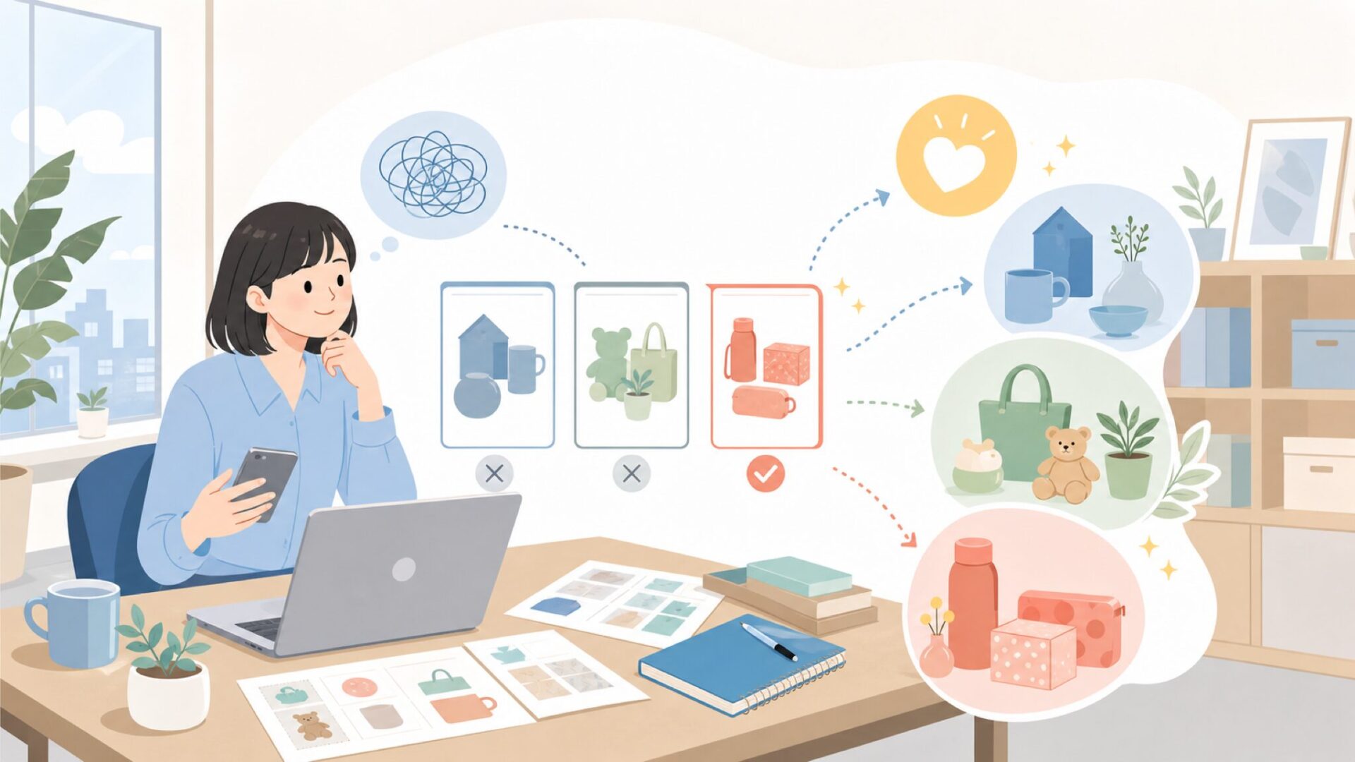 Petit Collageが手がける商品ジャンルを表すイラスト