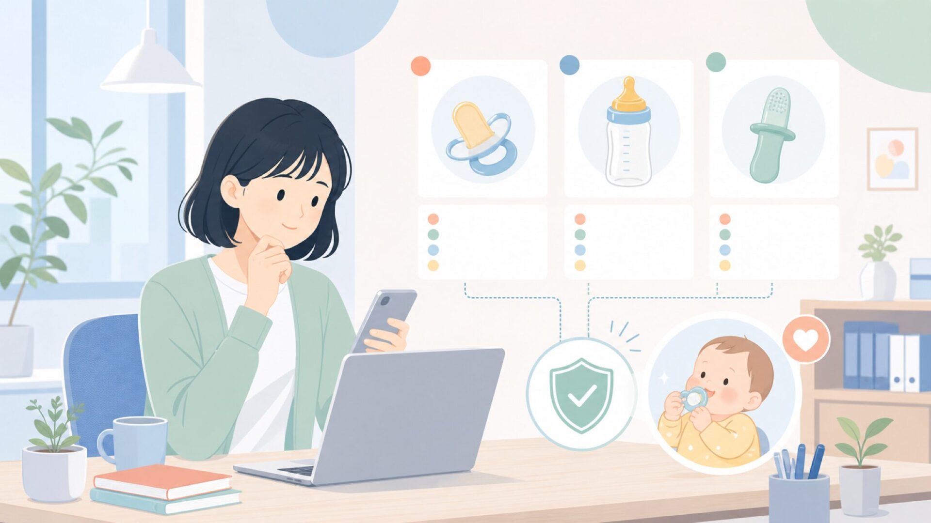 Mininorはどんなベビー用品を作っているブランドなのかを表すイラスト