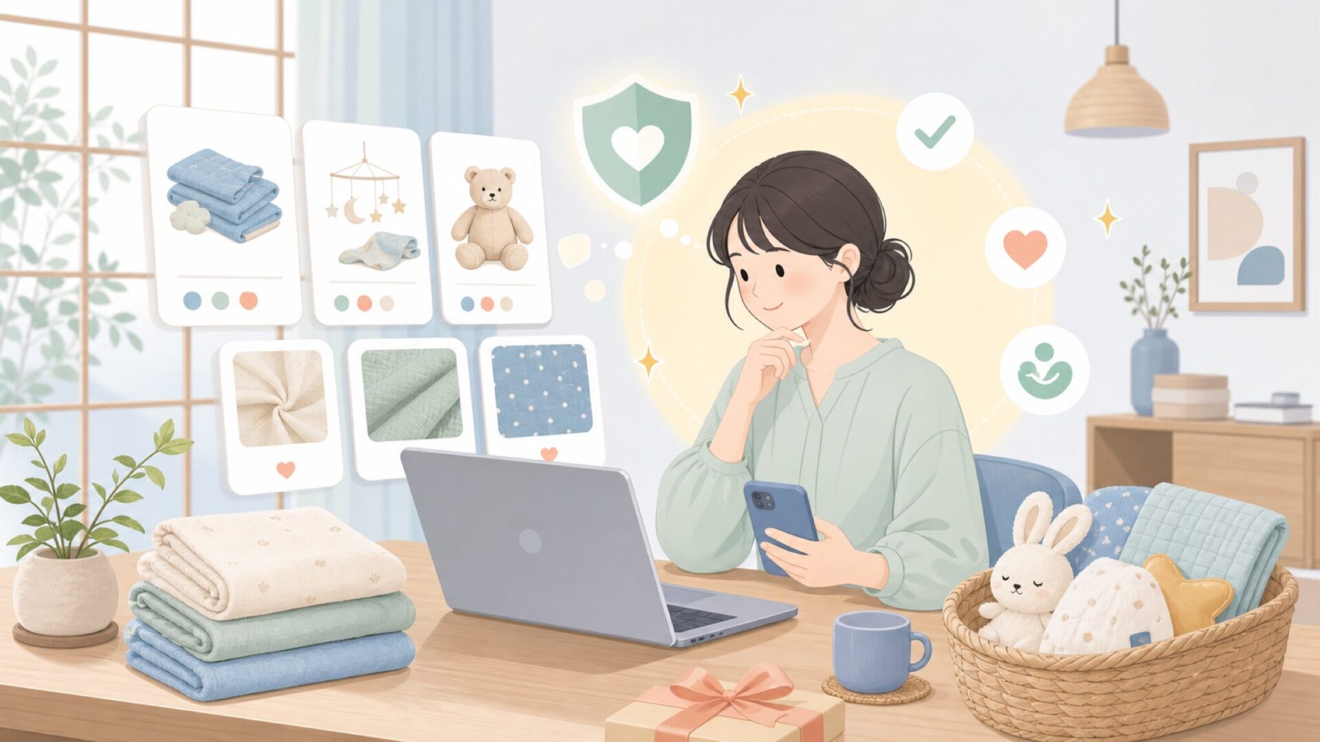 Jolleinが世界中のママに選ばれる理由を表すイラスト