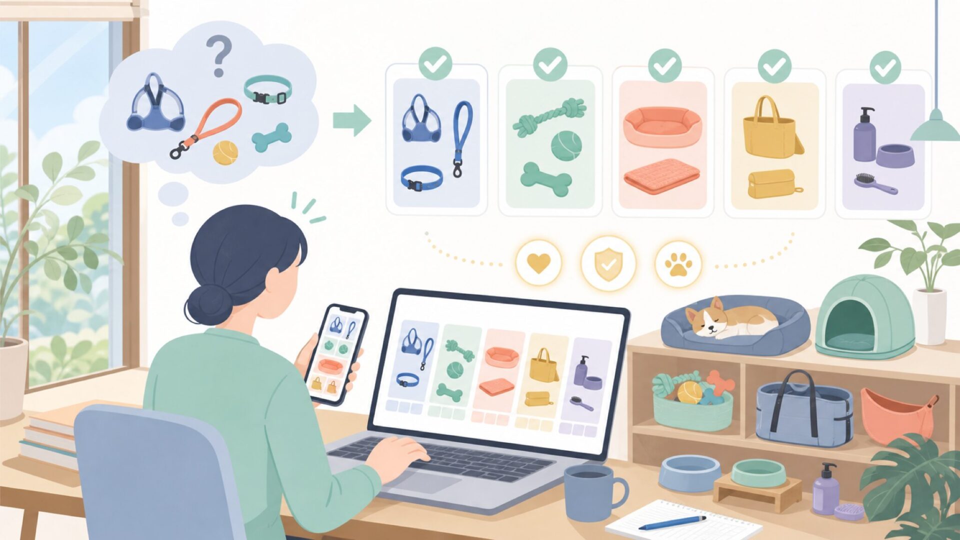 Zee.Dogが選ばれる理由は?商品ラインナップの幅広さを表すイラスト