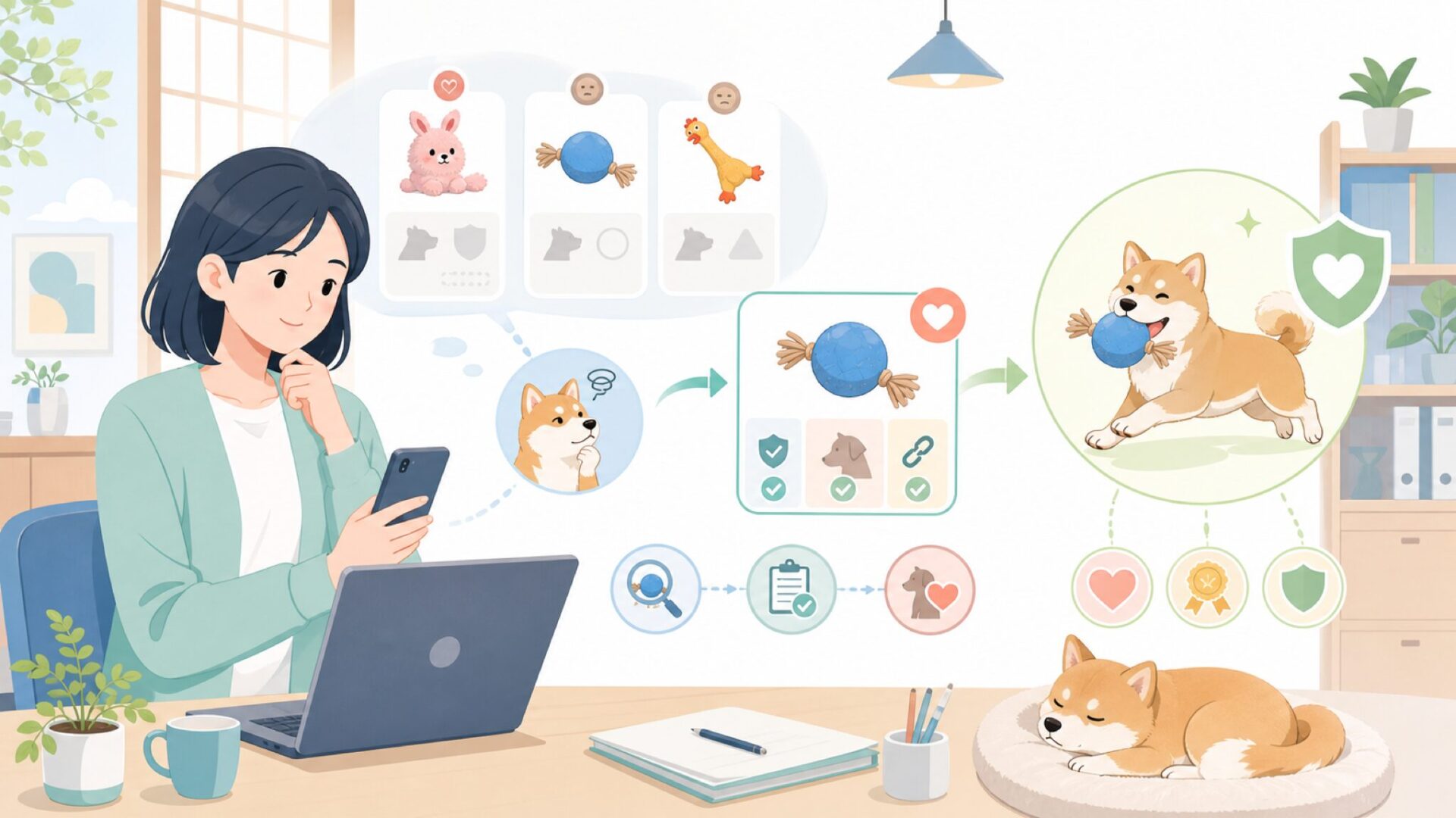 Petstagesが大切にしているものづくりの考え方を表すイラスト