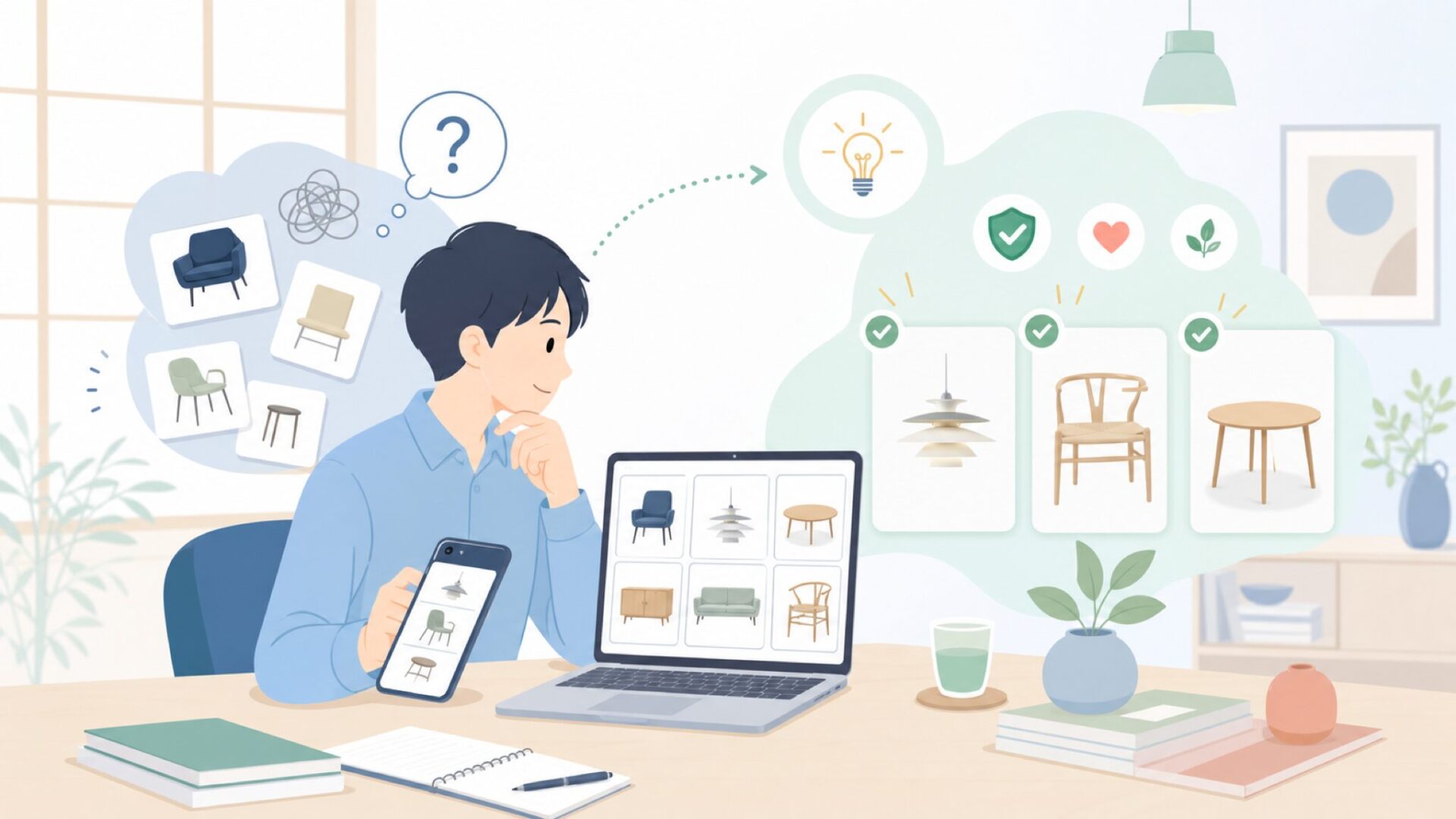 デンマークらしさとは何か？背景を知ると選びやすくなるを表すイラスト