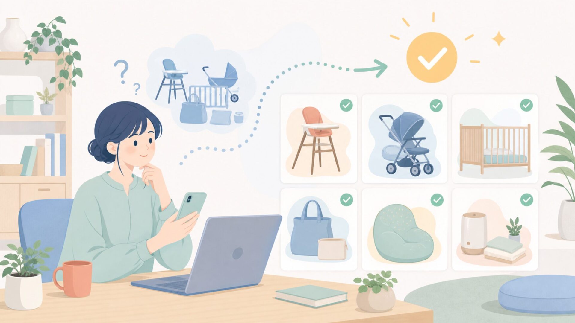 Childhomeが展開する商品ラインナップを表すイラスト