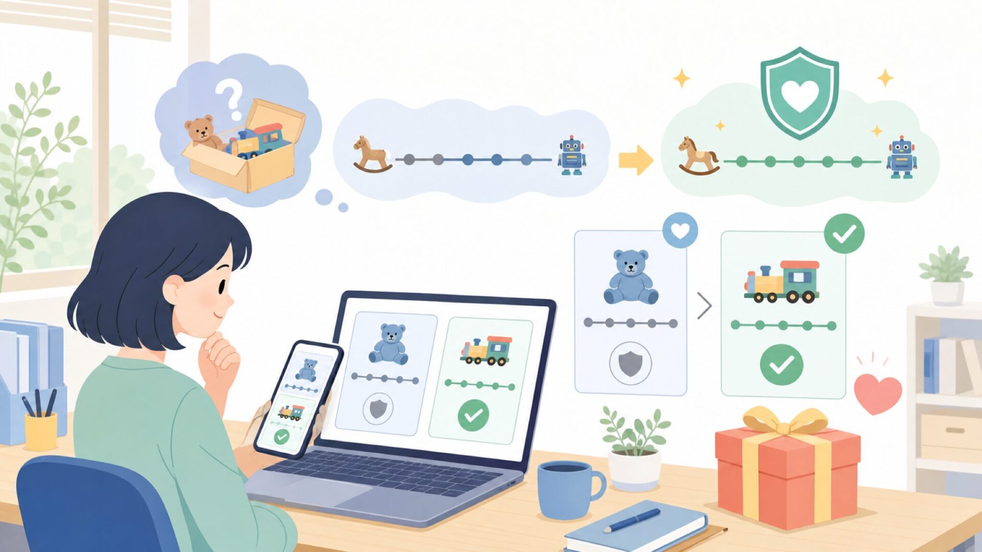 Bigjigsというブランドの歴史となりたちを表すイラスト
