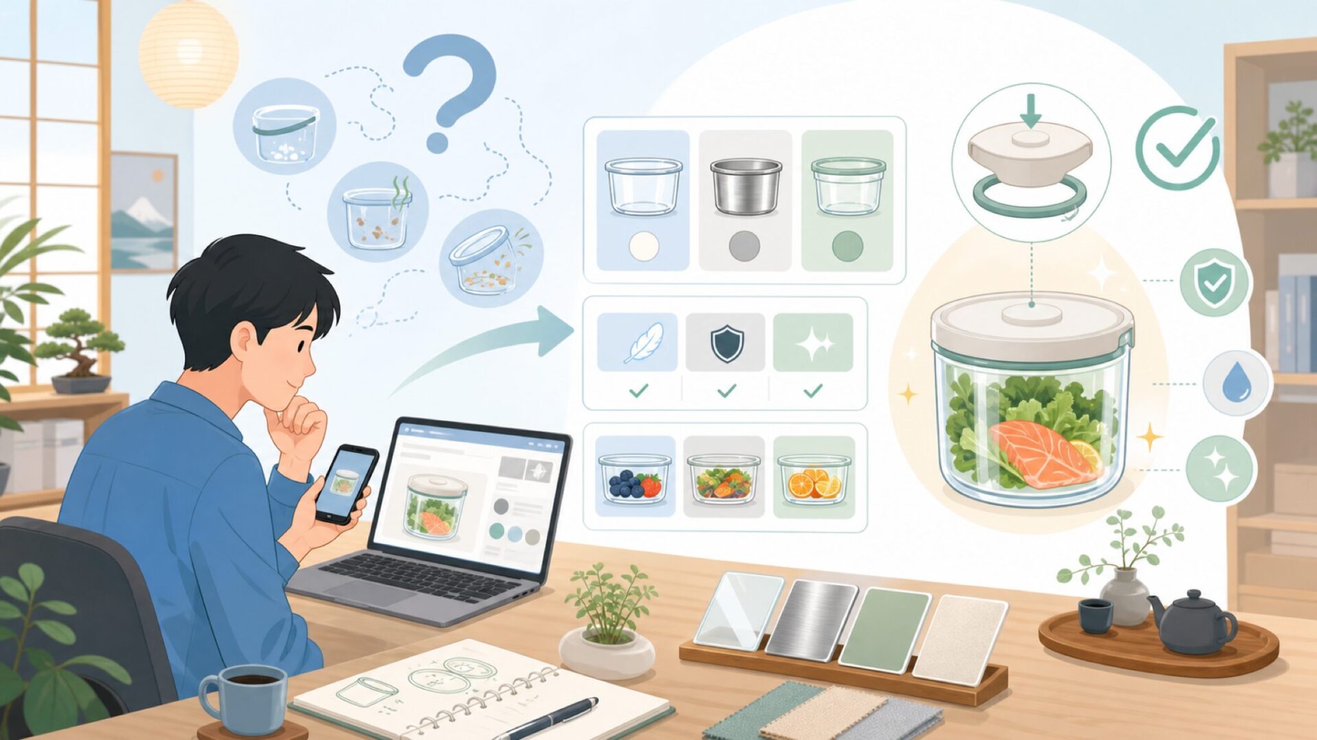 EVAKキャニスターとは?密閉の仕組みと素材の魅力を表すイラスト