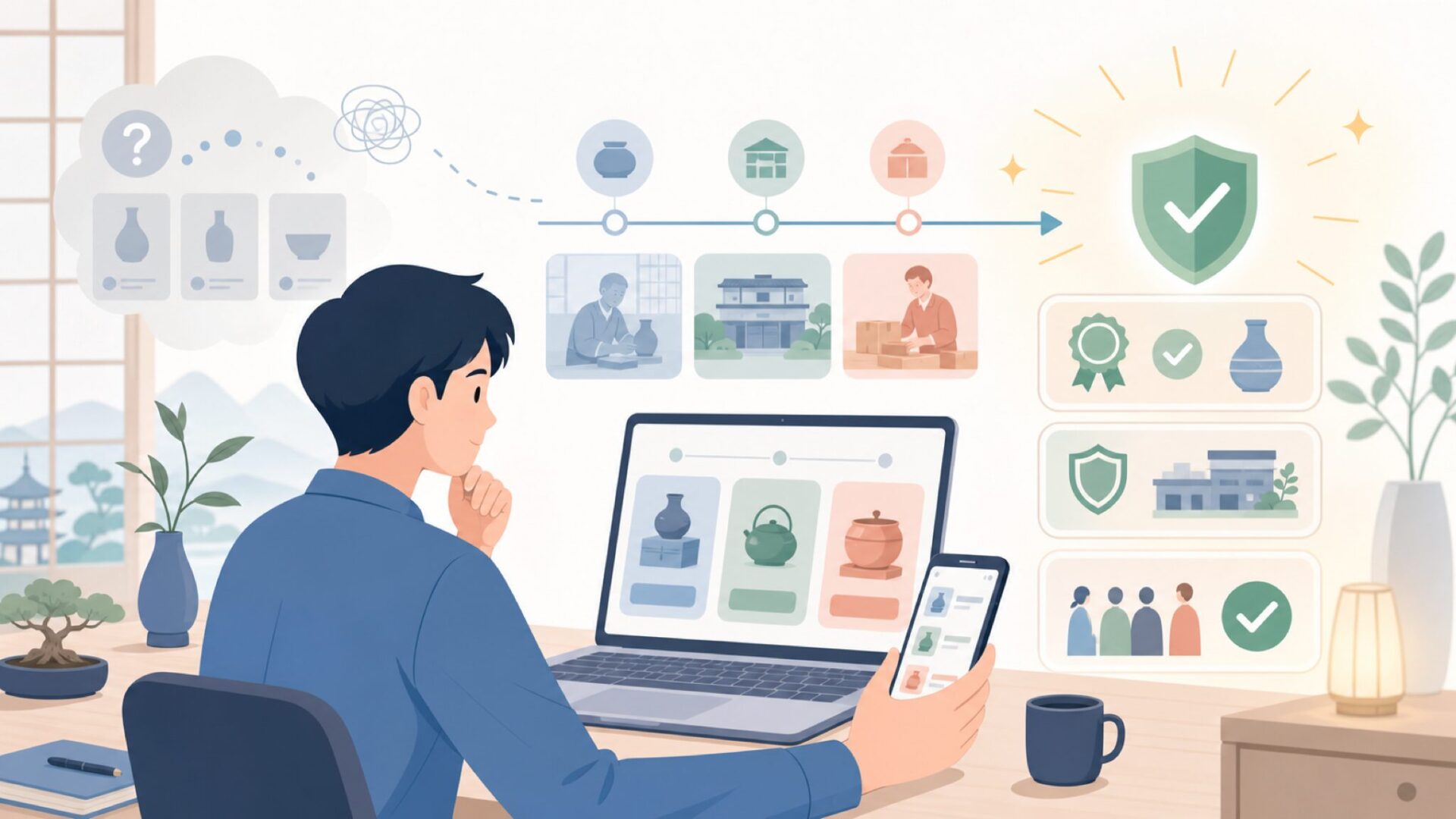 Emsaというブランドの歴史と信頼性を表すイラスト