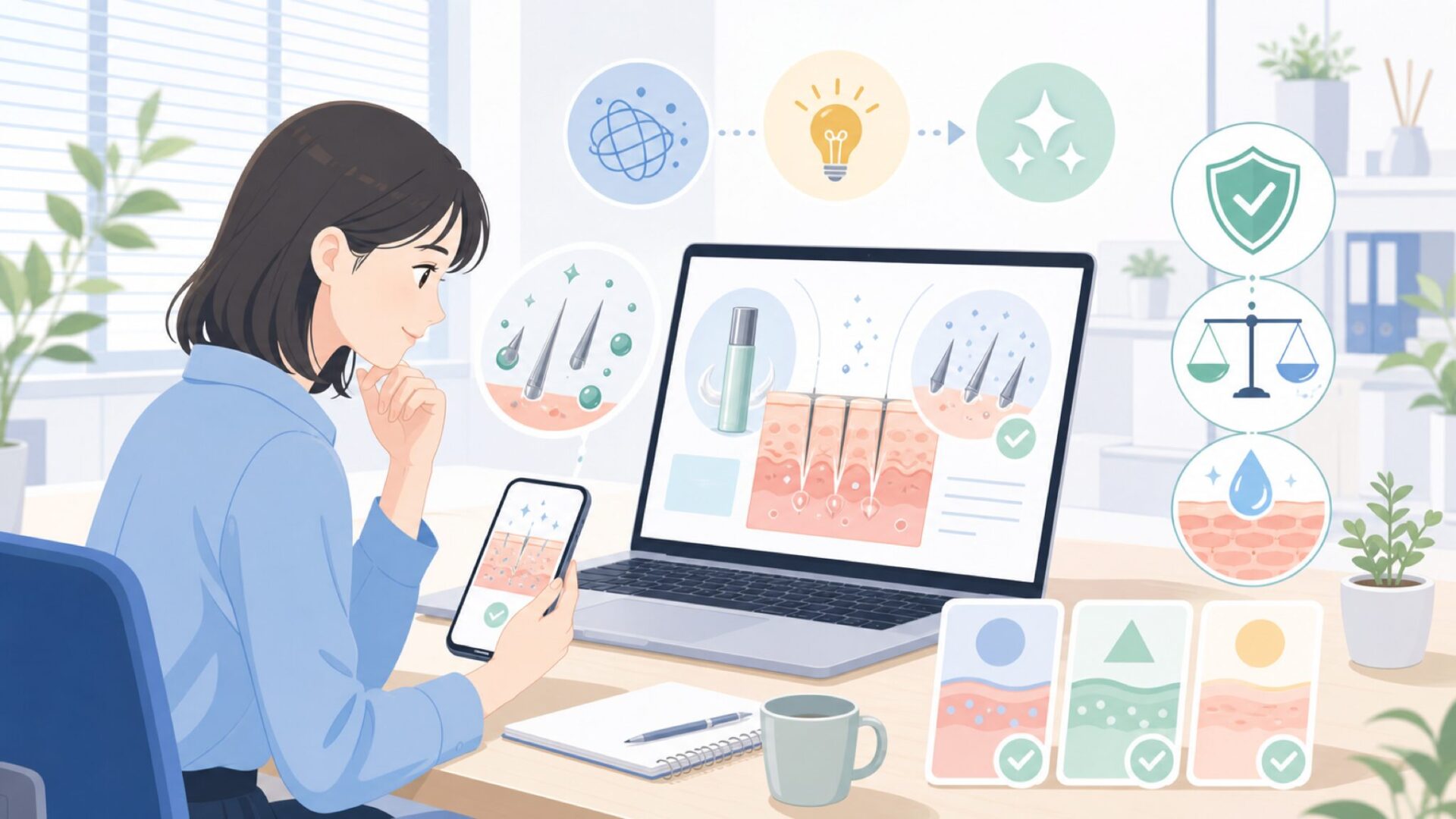 VTリードルショットの秘密—マイクロニードル技術とはを表すイラスト