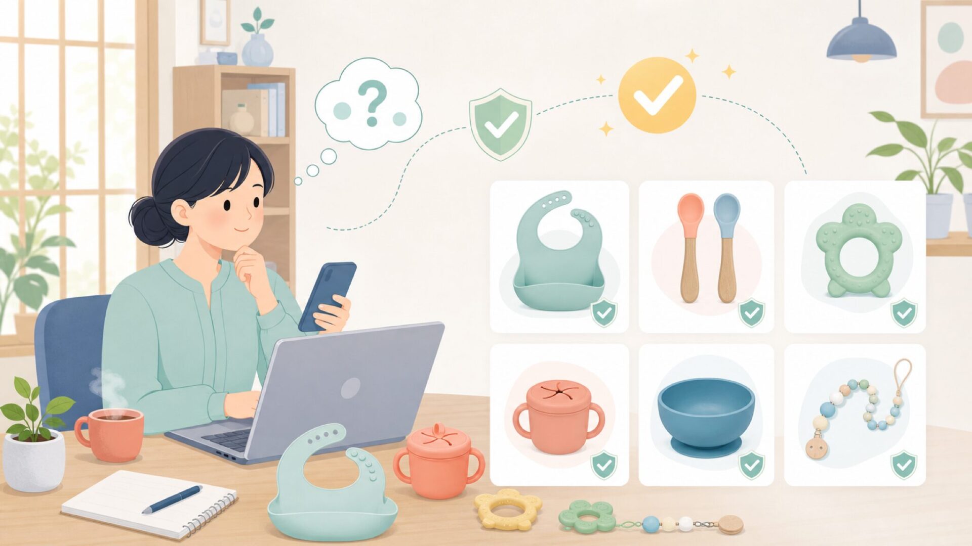 Bella Tunnoの代表的なベビー用品ラインナップを表すイラスト
